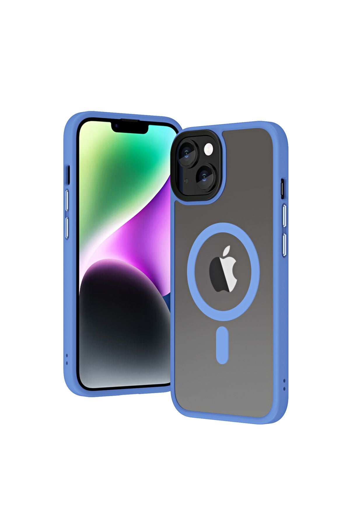 iPhone 14 Uyumlu Wireless Şarj Özellikli Zore Hibrit Magsafe Kılıf-Gri