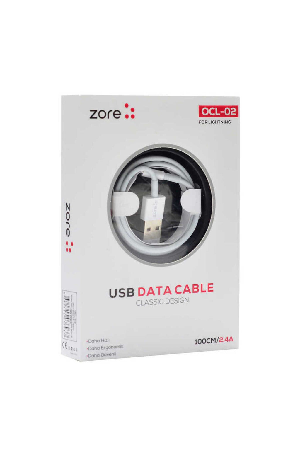 Beyaz OCL-02 Lightning Usb Kablo-Zore