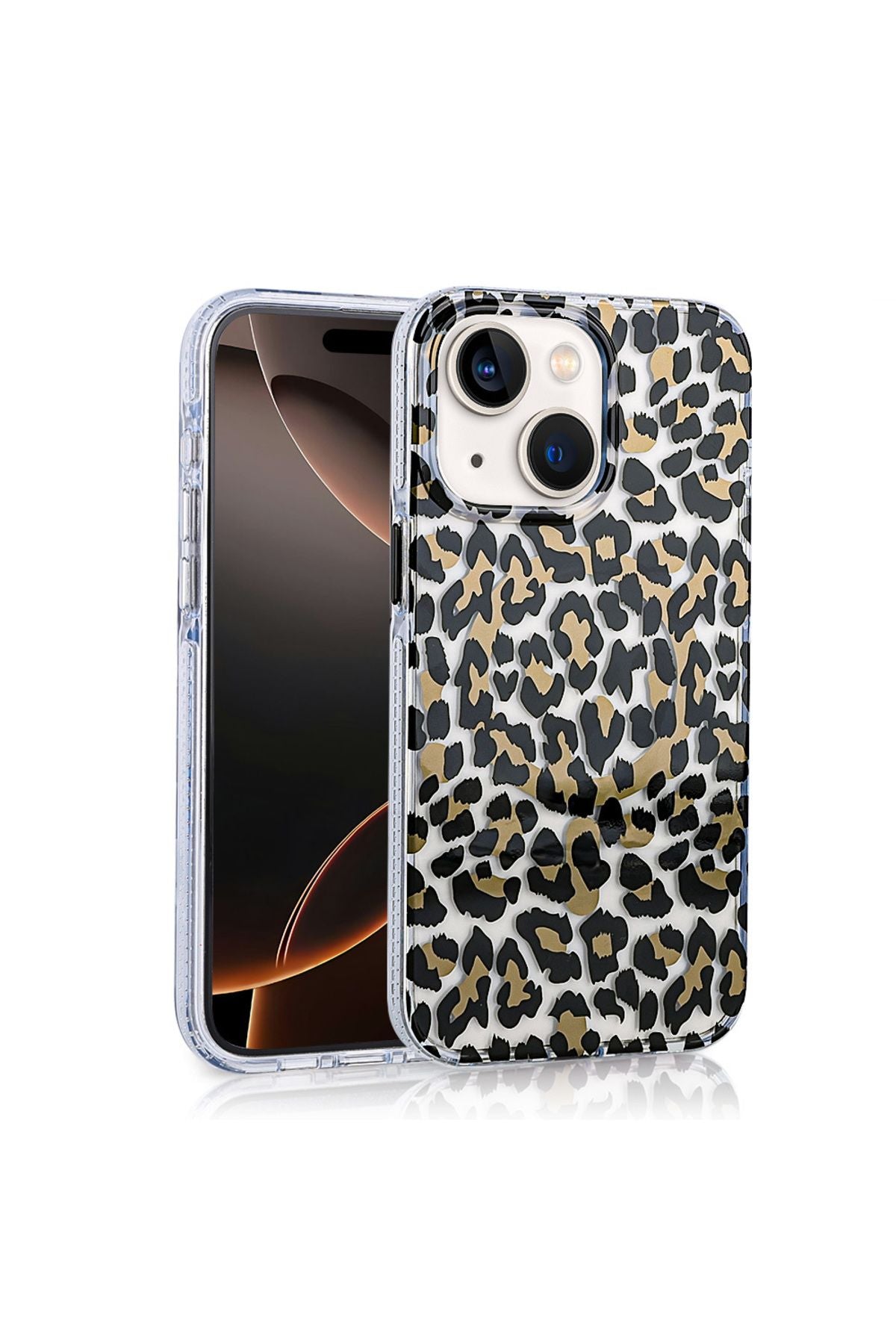 iPhone 14 Uyumlu Kılıf Magsafe Şarj Özellikli Zore Jago Kapak-Siyah-Kahverengi