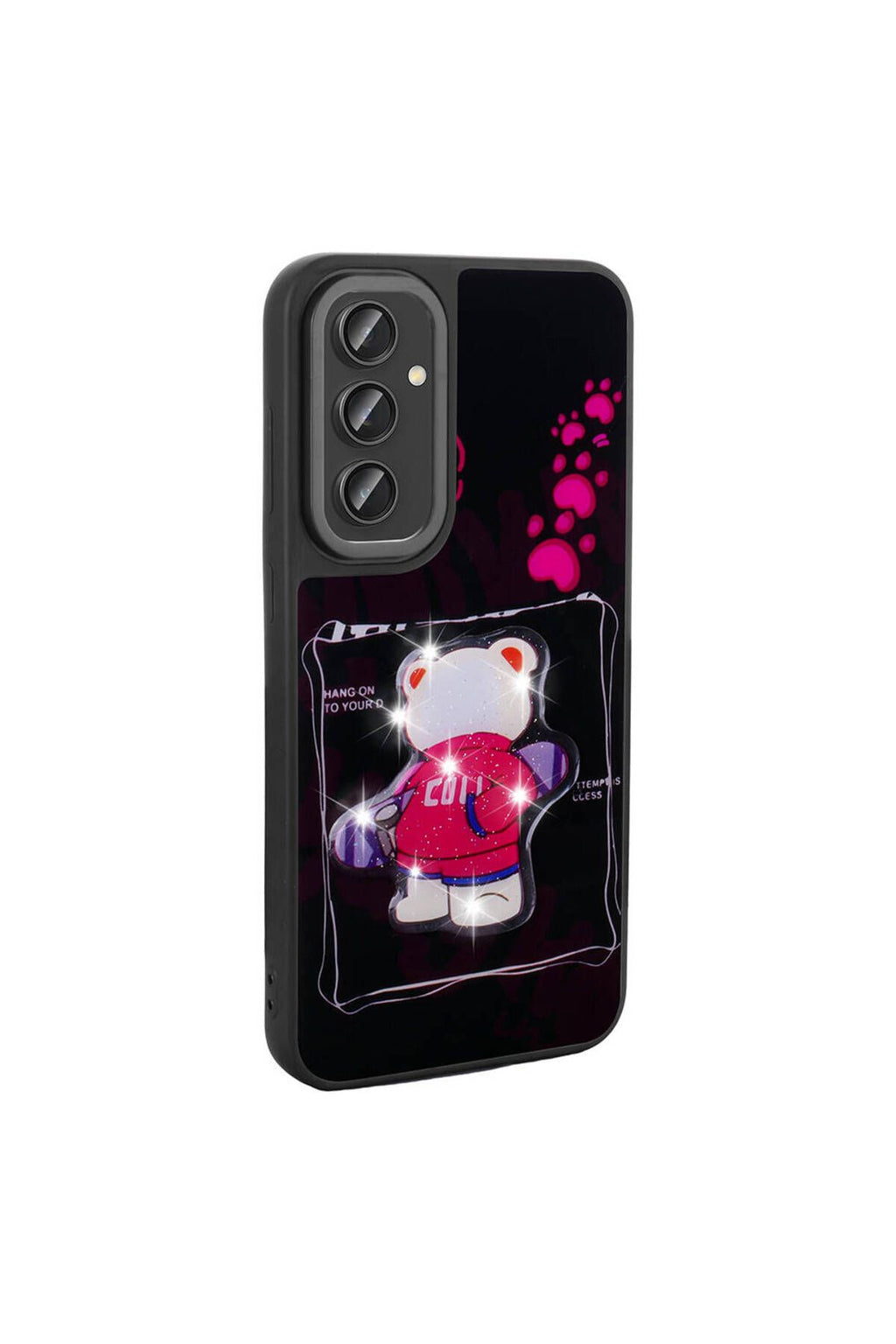 Galaxy S24 Plus Kılıf Parlayan Kabartmalı İkonik Figürlü Zore Amas Silikon Kapak - Pembe