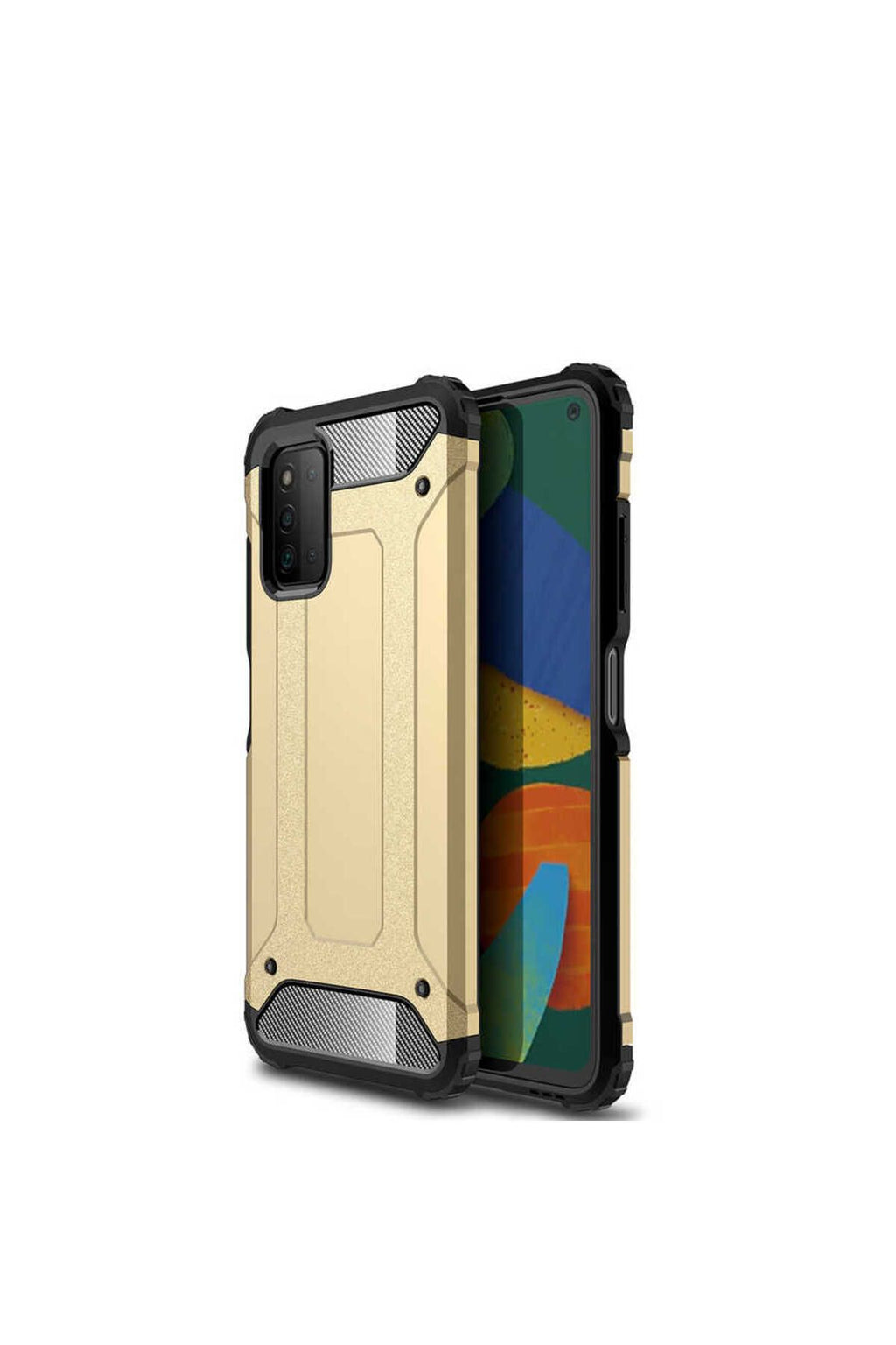 Galaxy A03S Kılıf Zore Crash Silikon Kapak - Gold