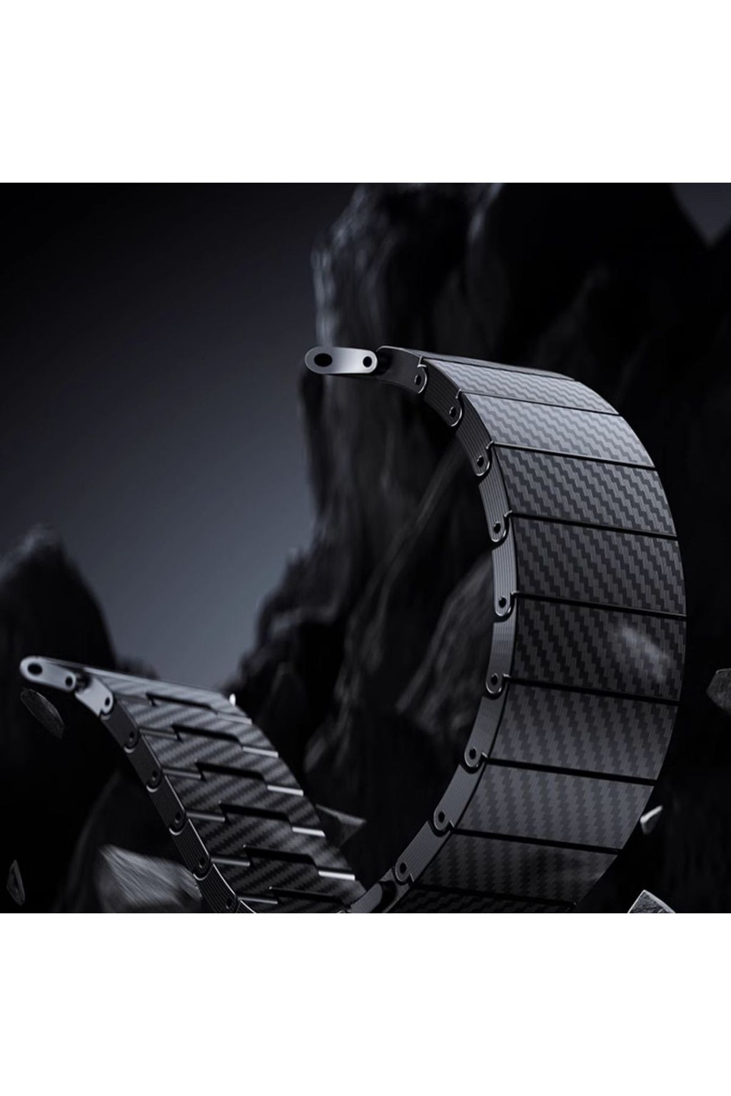 Watch 7 45mm Uyumlu KRD-90 600D Karbon Fiber Zore Kordon-Siyah