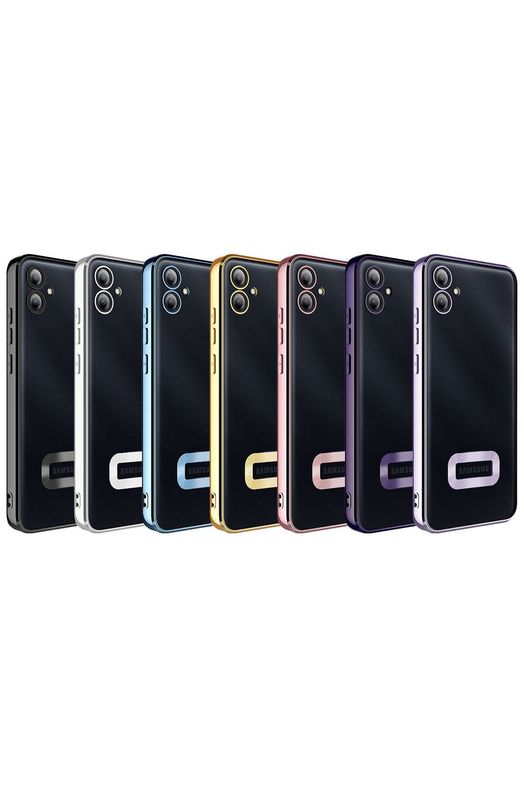 Galaxy A04E Kılıf Kamera Korumalı Logo Gösteren Zore Omega Kapak - Sierra Mavi