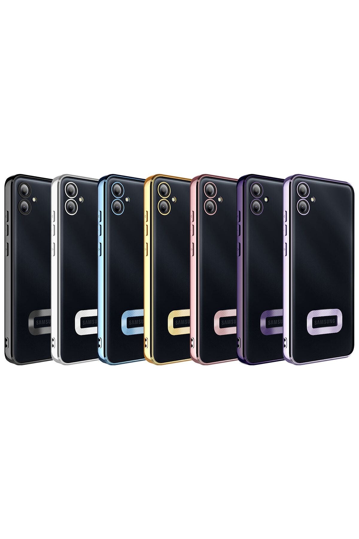 Galaxy A04E Kılıf Kamera Korumalı Logo Gösteren Zore Omega Kapak - Sierra Mavi