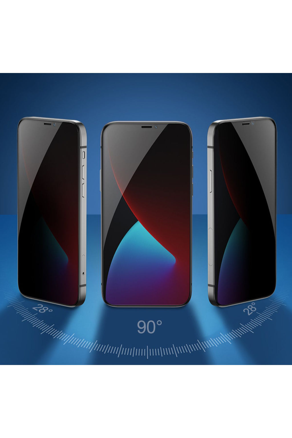 iPhone 14 Pro Uyumlu Zore Kolay Uygulama Aparatlı 5D Magic Privacy Glass Hayalet Cam Ekran Koruyucu