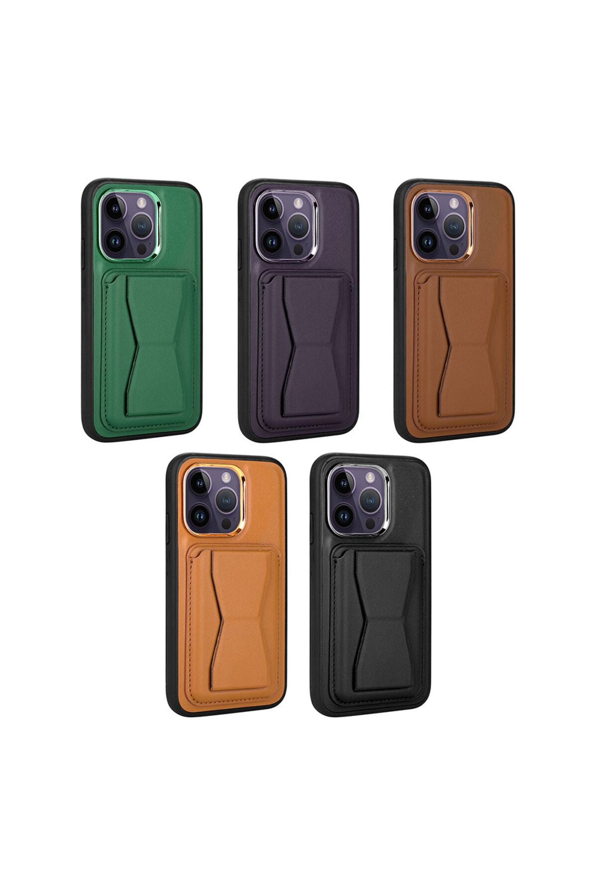 iPhone 14 Pro Uyumlu Kartlıklı Standlı Pu Deri Zore Memo Kılıf-Siyah