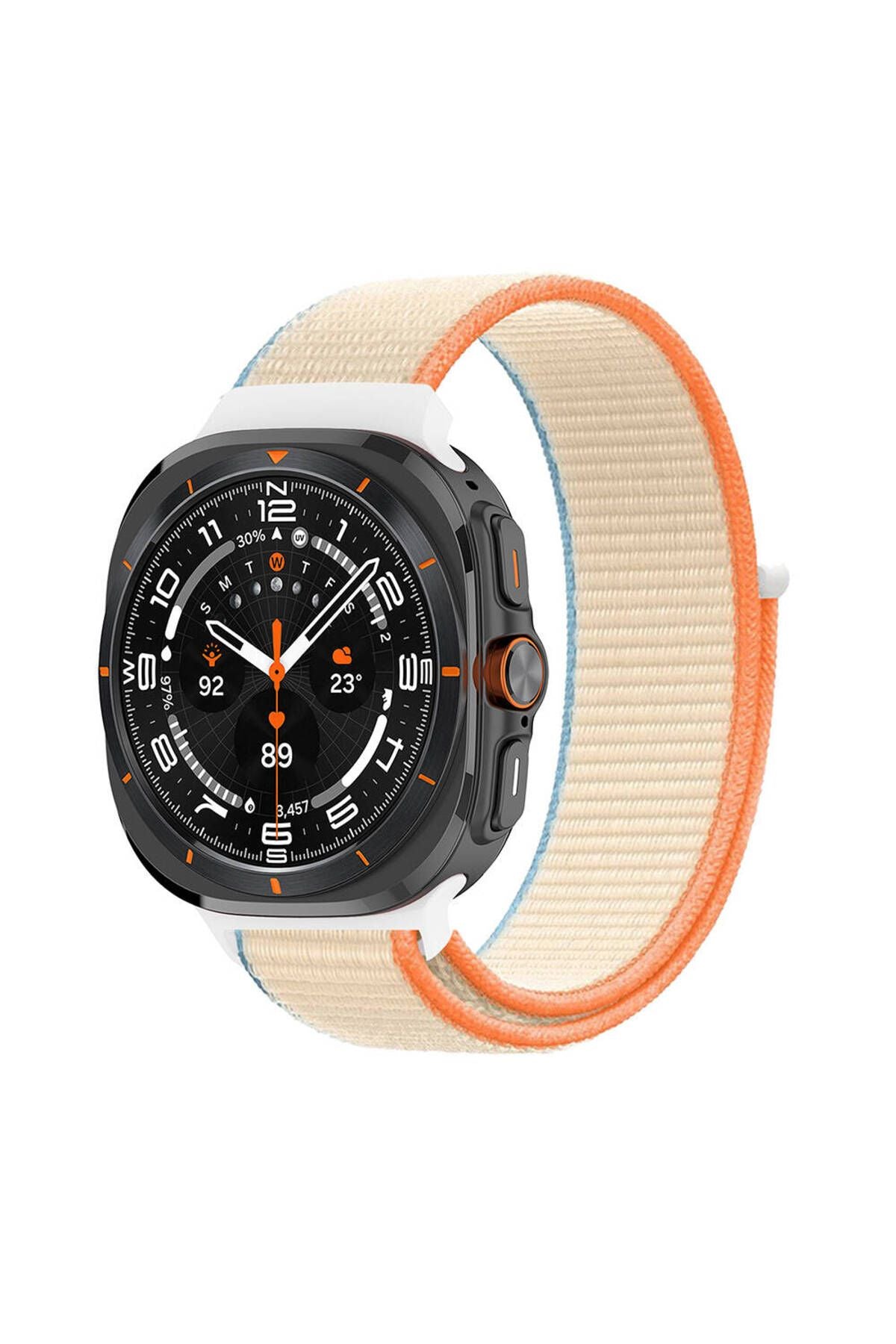 Galaxy Watch Ultra 47mm Zore KRD-03 Hasır Kordon-Krem