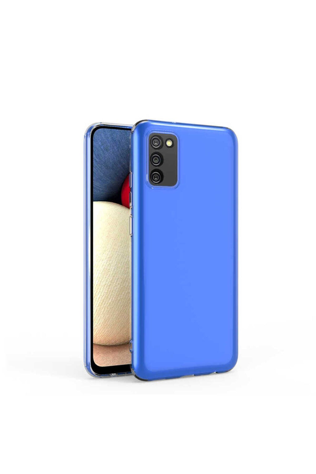 Galaxy A02S Kılıf RNTC Kamera Korumalı Süper Silikon Kapak - Renksiz