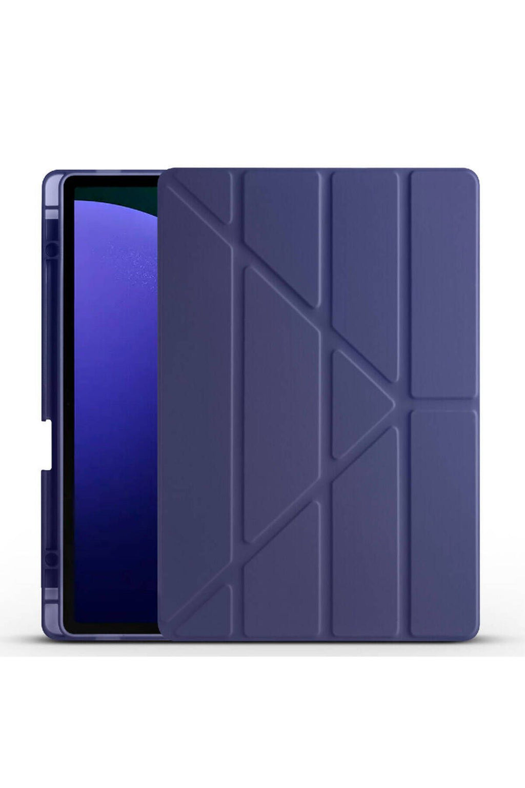 Galaxy Tab S9 Plus Kılıf  Uyumlu Zore Tri Folding Kalem Bölmeli Standlı Kılıf-Mor