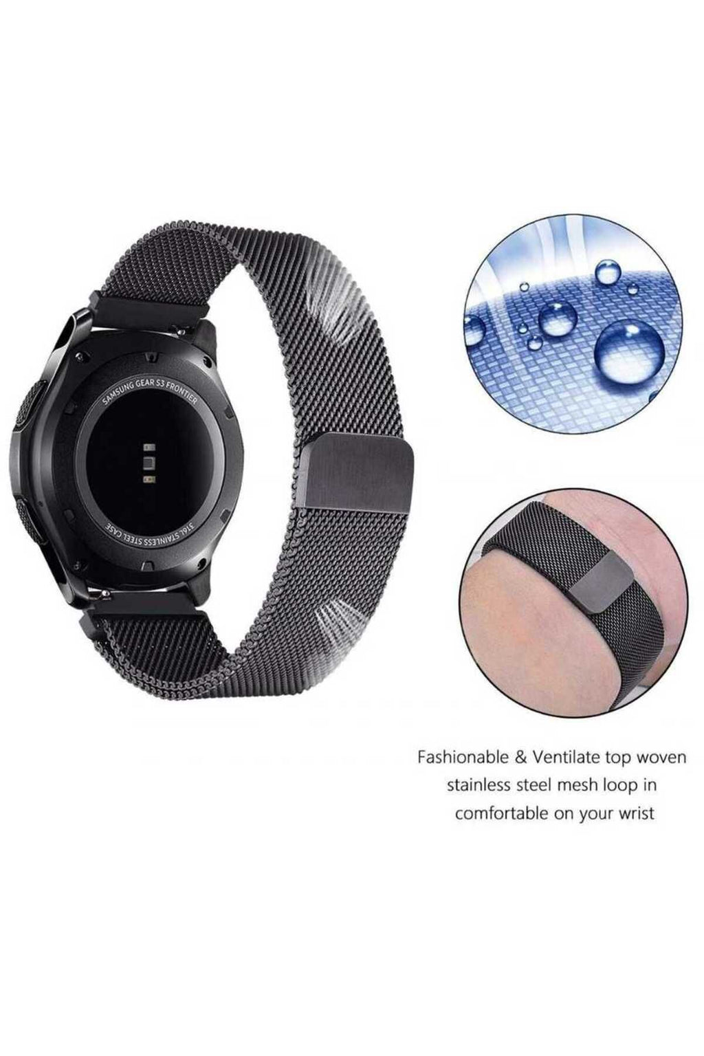 Galaxy Watch 42mm (20mm) Uyumlu KRD-12 Metal Zore Kordon Rose Gold