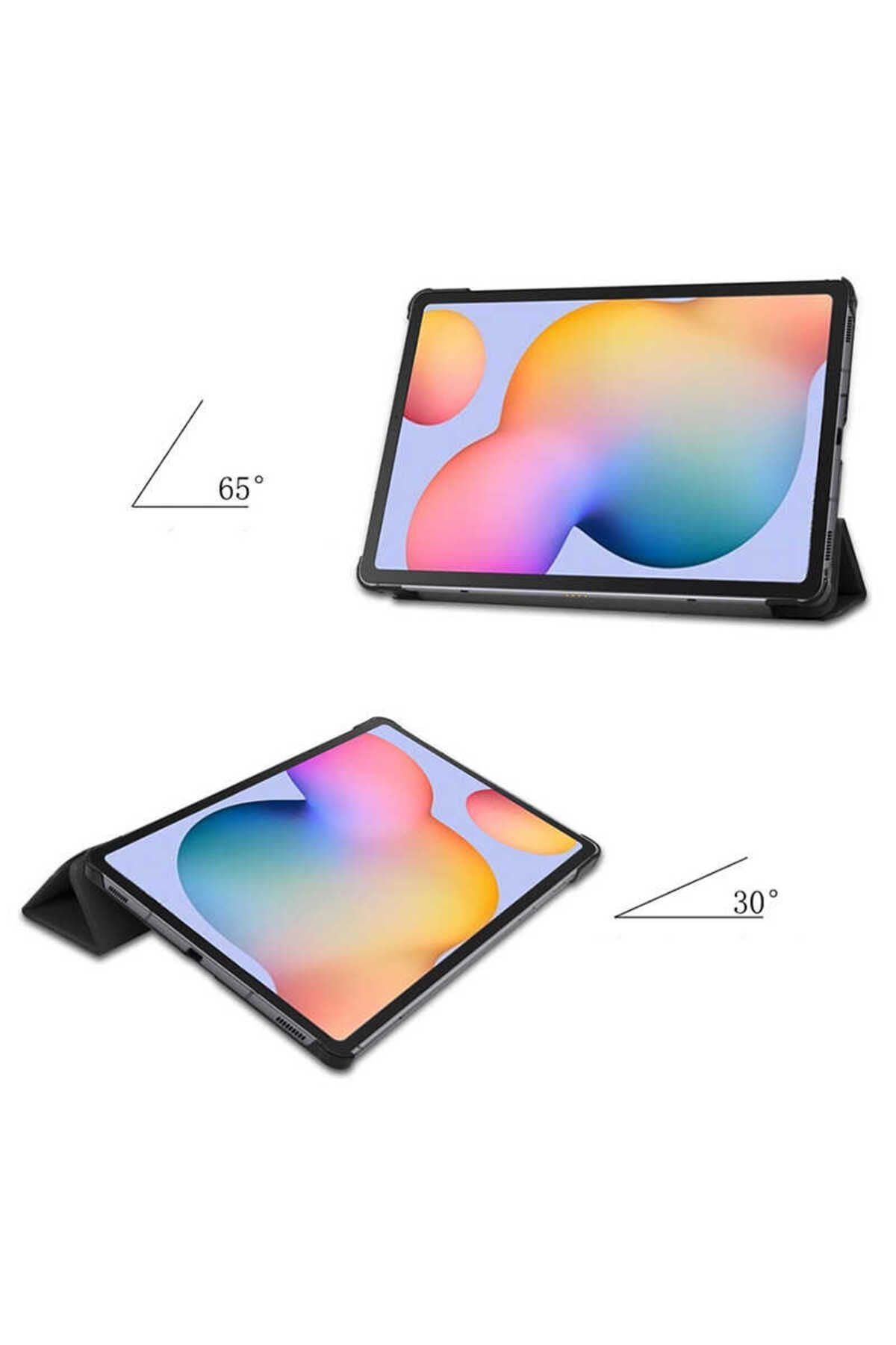 Galaxy Tab S7 T870  Uyumlu Zore Smart Cover Standlı 1-1 Kılıf-Kırmızı