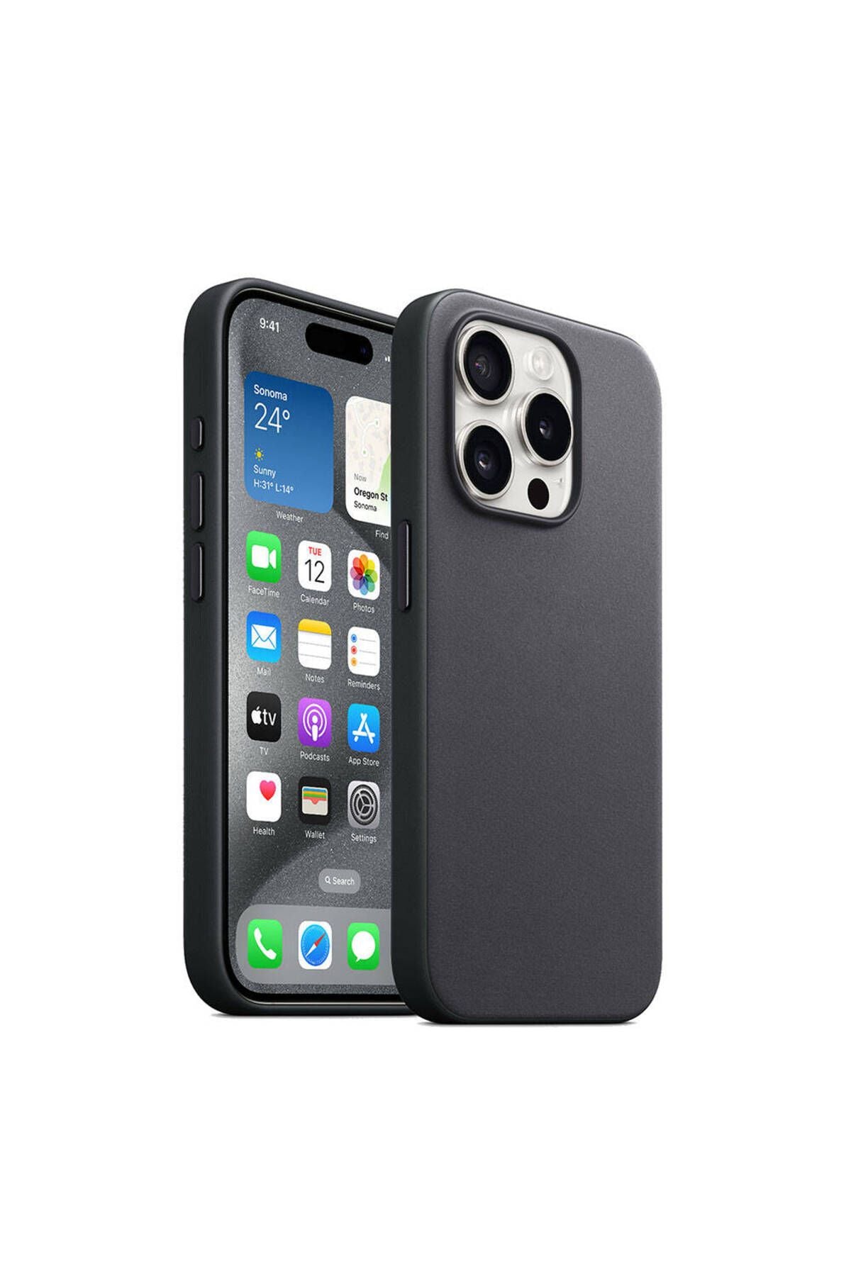 iPhone 15 Pro Max Uyumlu Zore Magsafe Şarj Özellikli Mikro Fiber Optimal Kılıf-Siyah