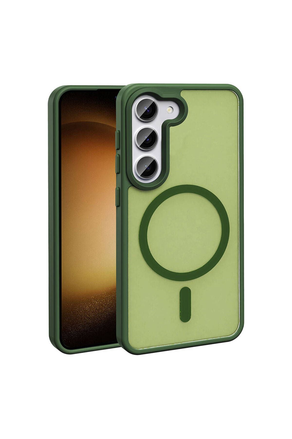 Galaxy S23 Kılıf Magsafe Şarj Özellikli Mat Arka Yüzey Zore Sio Kapak-Koyu Mor