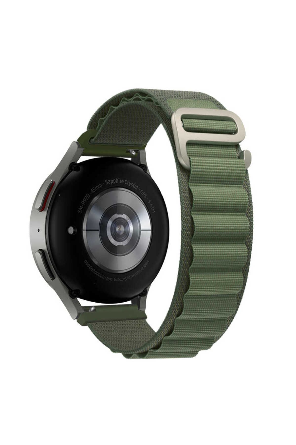 Galaxy Watch Active 2 44mm Uyumlu KRD-74 20mm Hasır Zore Kordon-Siyah