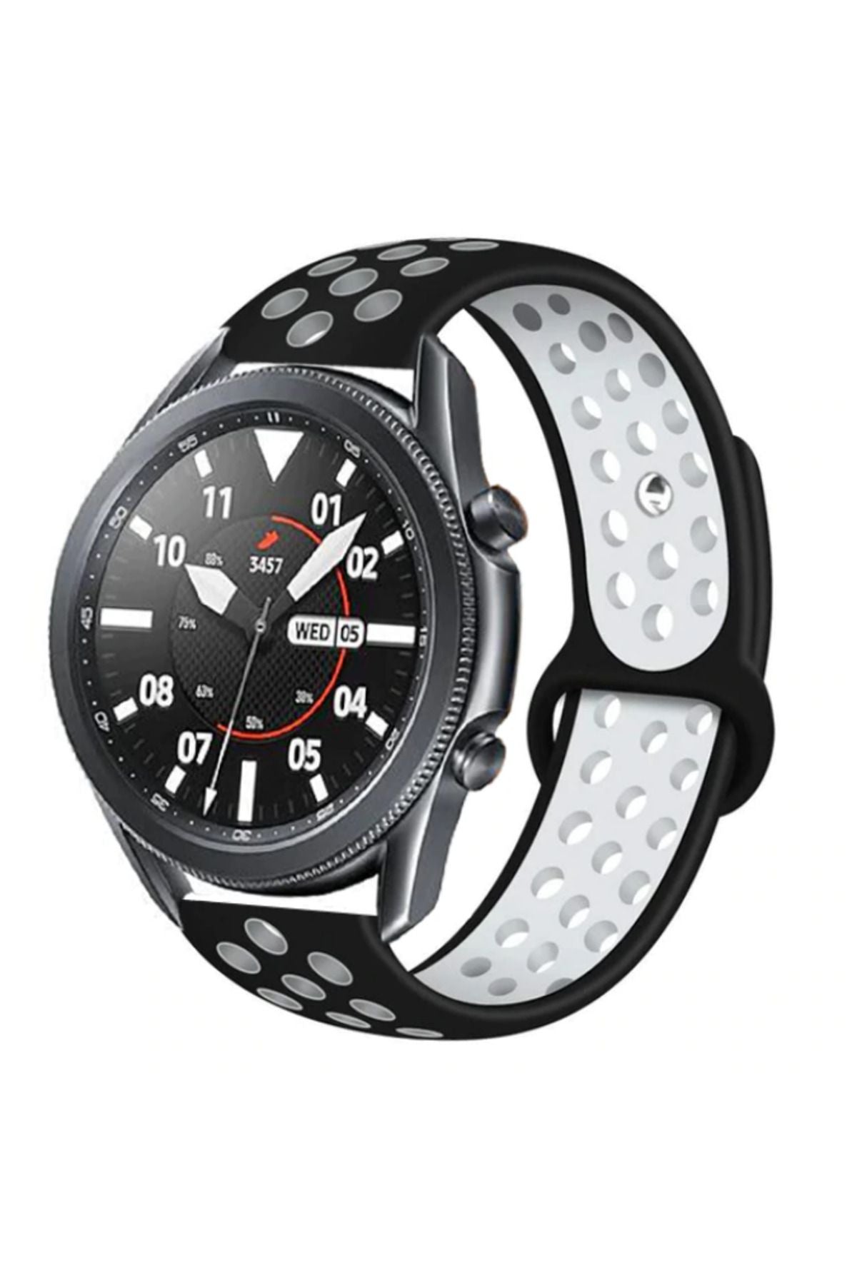 Galaxy Watch 46mm (22mm) KRD-02 Uyumlu Zore Kordon-Kırmızı-Siyah