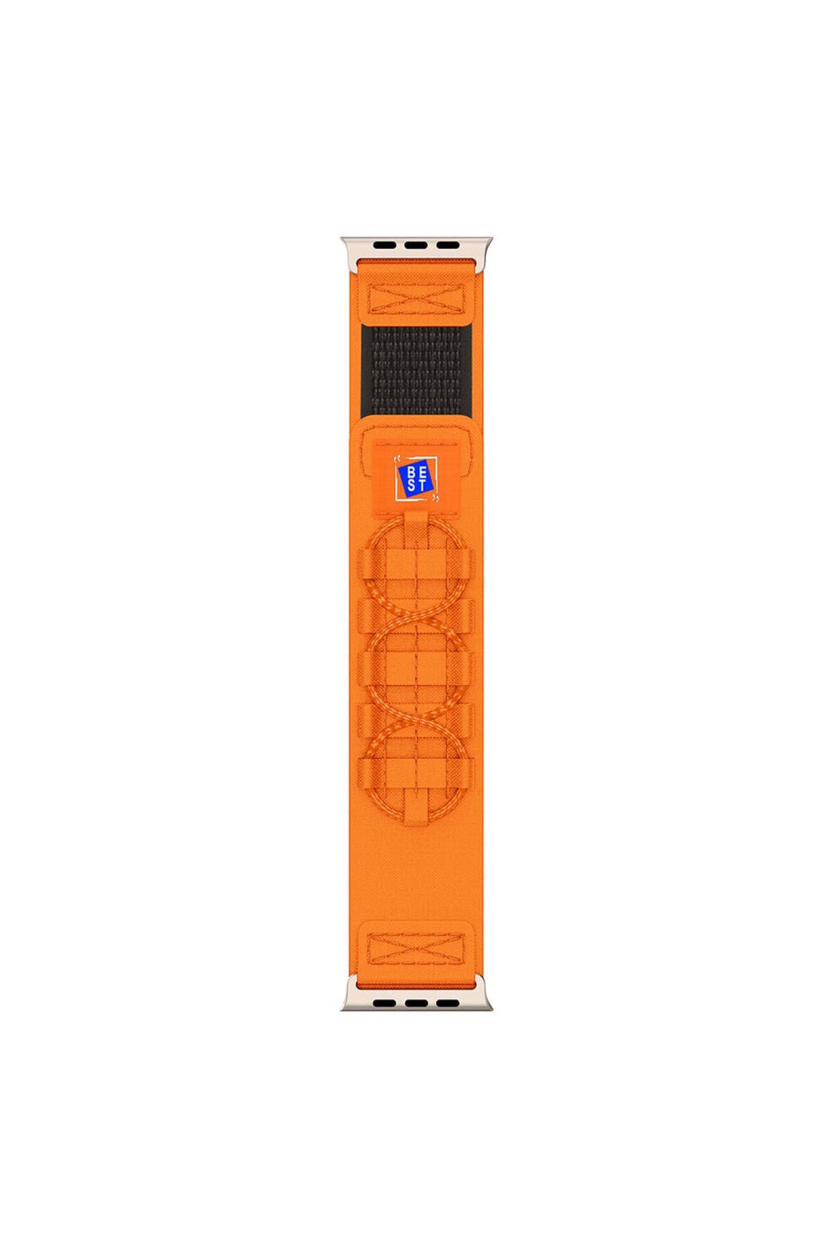 Watch Ultra 49mm Uyumlu CLO- KRD-99 Hasır Kordon-Turuncu
