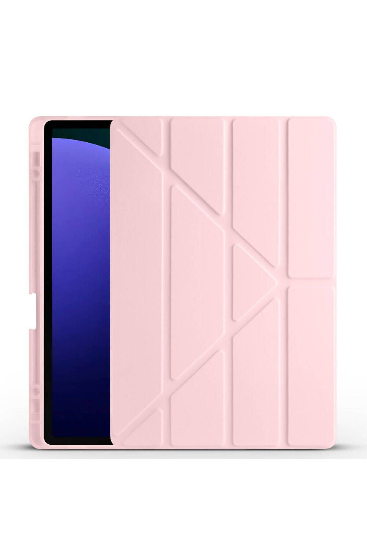 Galaxy Tab S9 Plus Kılıf Zore Tri Folding Kalem Bölmeli Standlı Kılıf - Yeşil