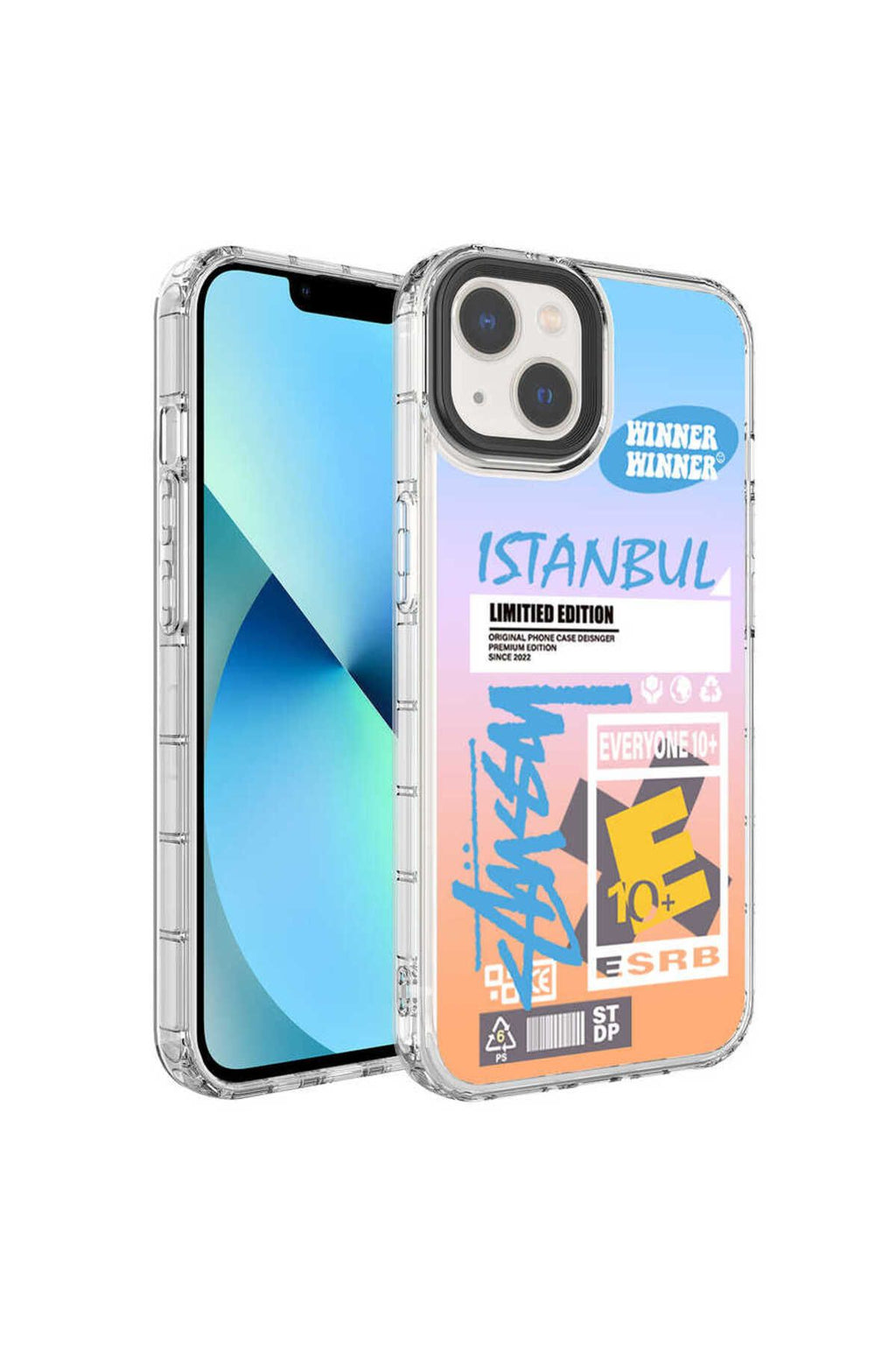 iPhone 14 Uyumlu Kamera Korumalı Renkli Desenli Sert Silikon Zore Korn Kılıf-NO1