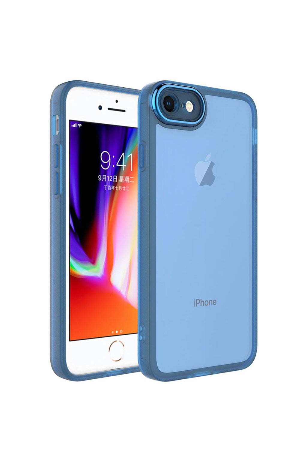 iPhone SE 2020 Kılıf Kamera Korumalı Transparan Zore Post Kapak - Koyu Yeşil