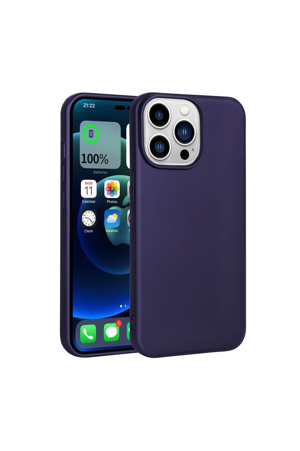 iPhone 14 Pro Uyumlu Zore Premier Silikon Kılıf-Derin Mor