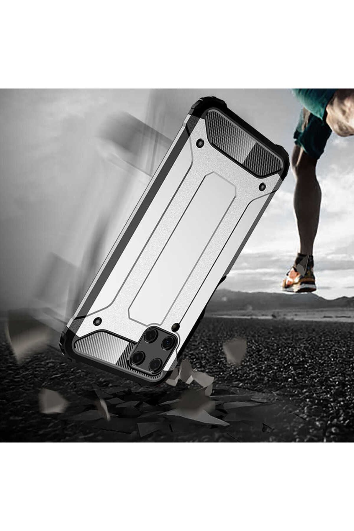 Galaxy A22 4G Kılıf Zore Crash Silikon Kapak - Gold