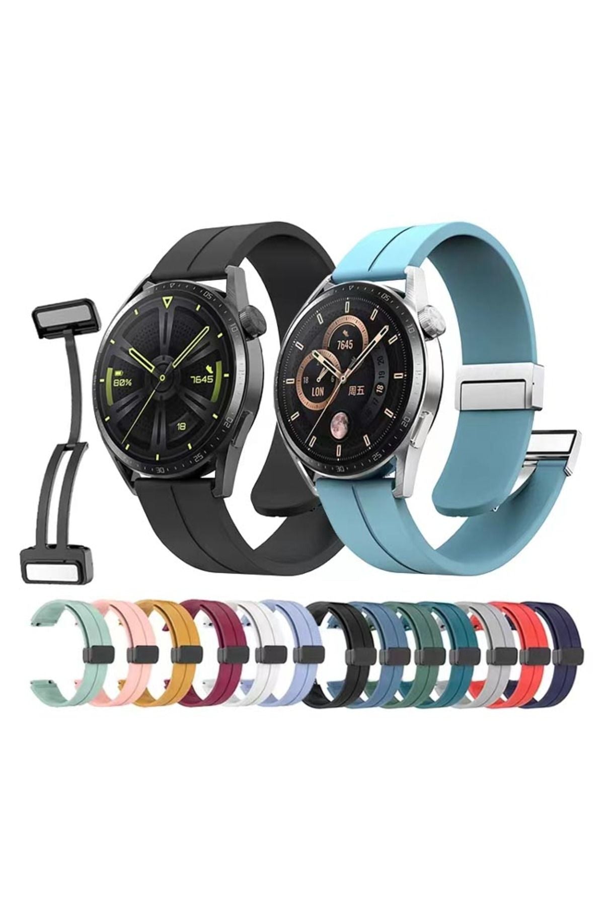 Galaxy Watch 42mm KRD-84 20mm Uyumlu TCG Kordon Koyu Gri