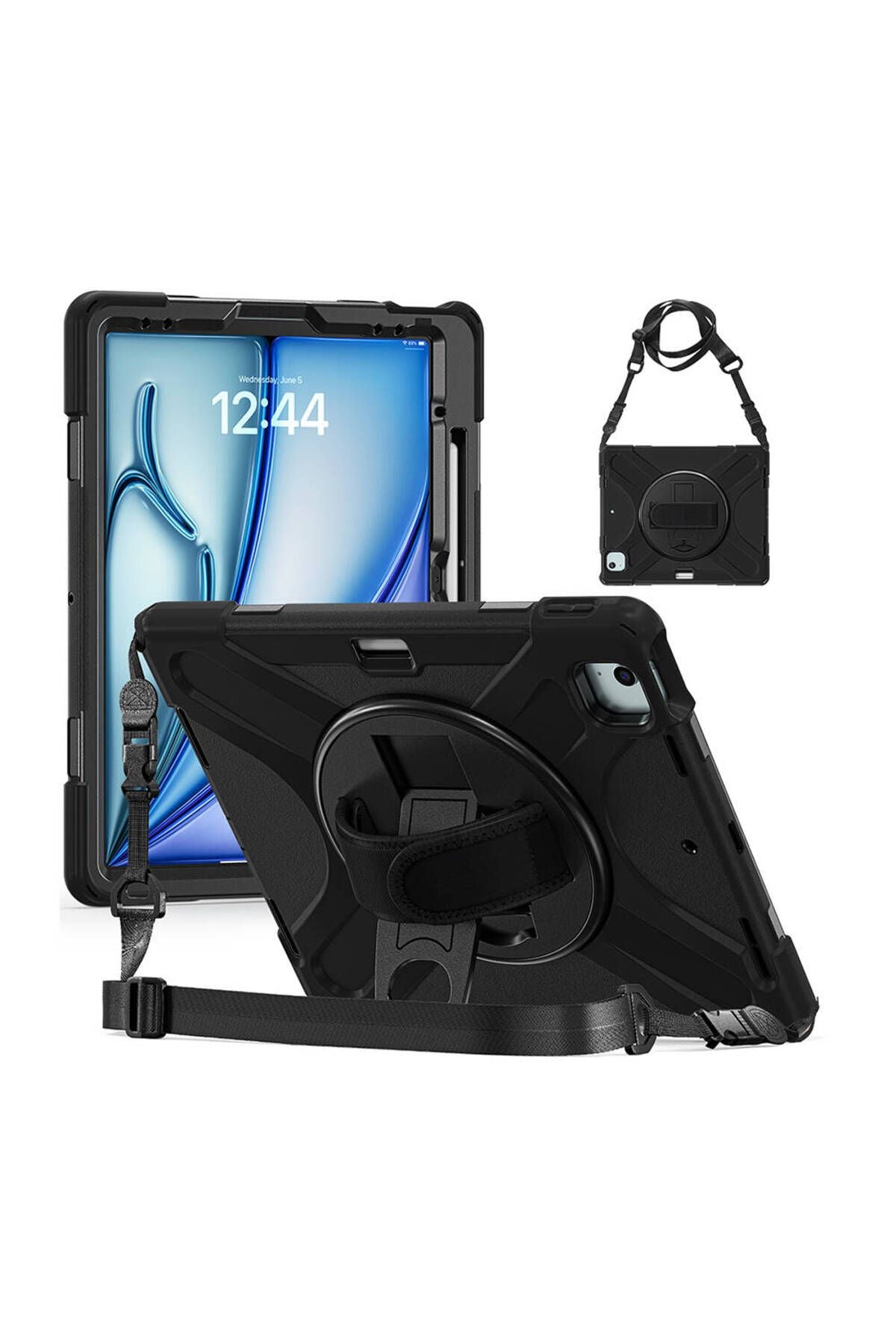 iPad Air 13 2024 Zore Defender Tablet Silikon - Siyah