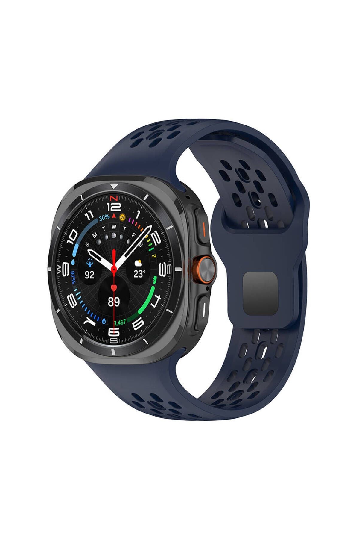 Galaxy Watch Ultra 47mm Zore KRD-119 Delikli Tasarım Silikon Kordon-Derin Yeşil