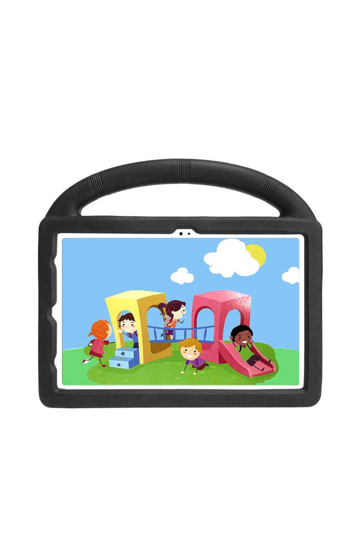 Galaxy T720 Tab S5E  Uyumlu Zore Wheel Car Tekerlek Standlı Tablet Eva Silikon Kılıf-Mor