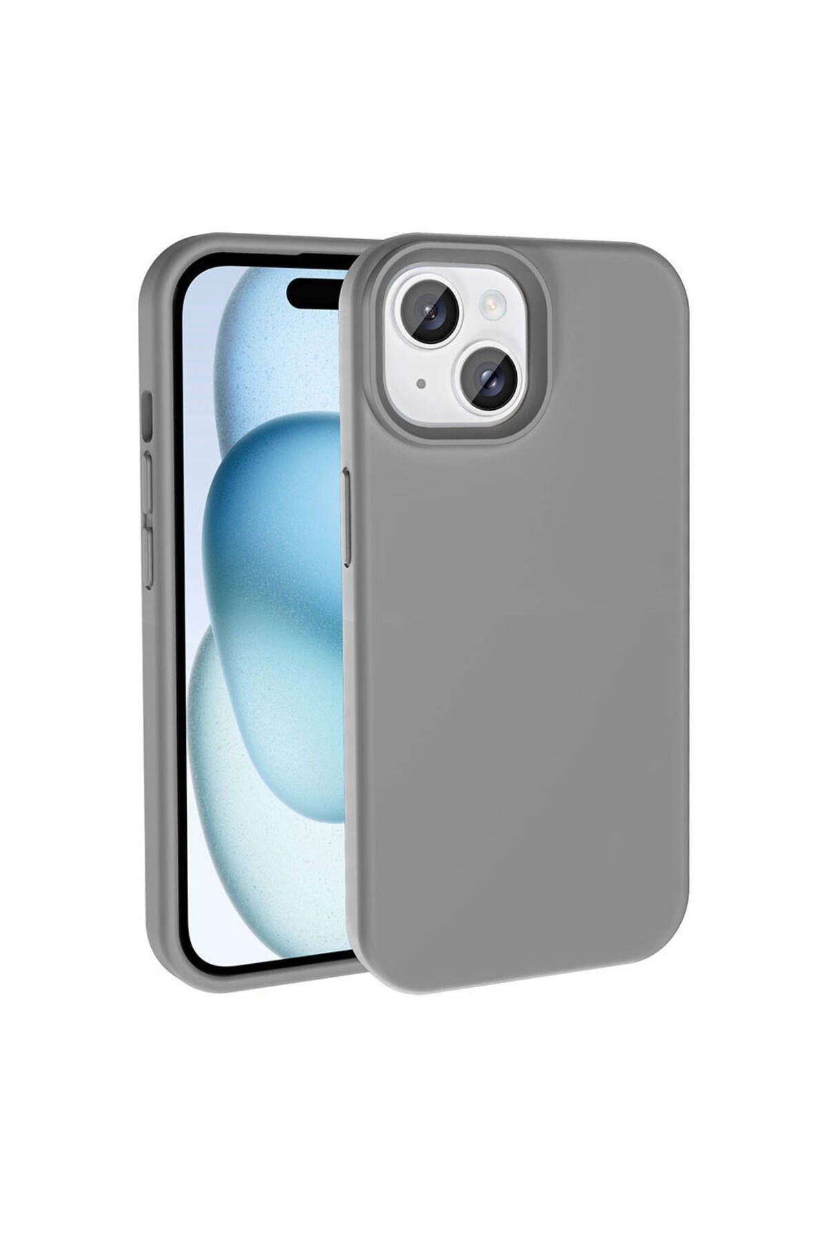 iPhone 15 Plus Kılıf Magsafe Şarj Özellikli Sıvı Teknolojili Silinebilir Sert Zore Kivi Kapak-Koyu G