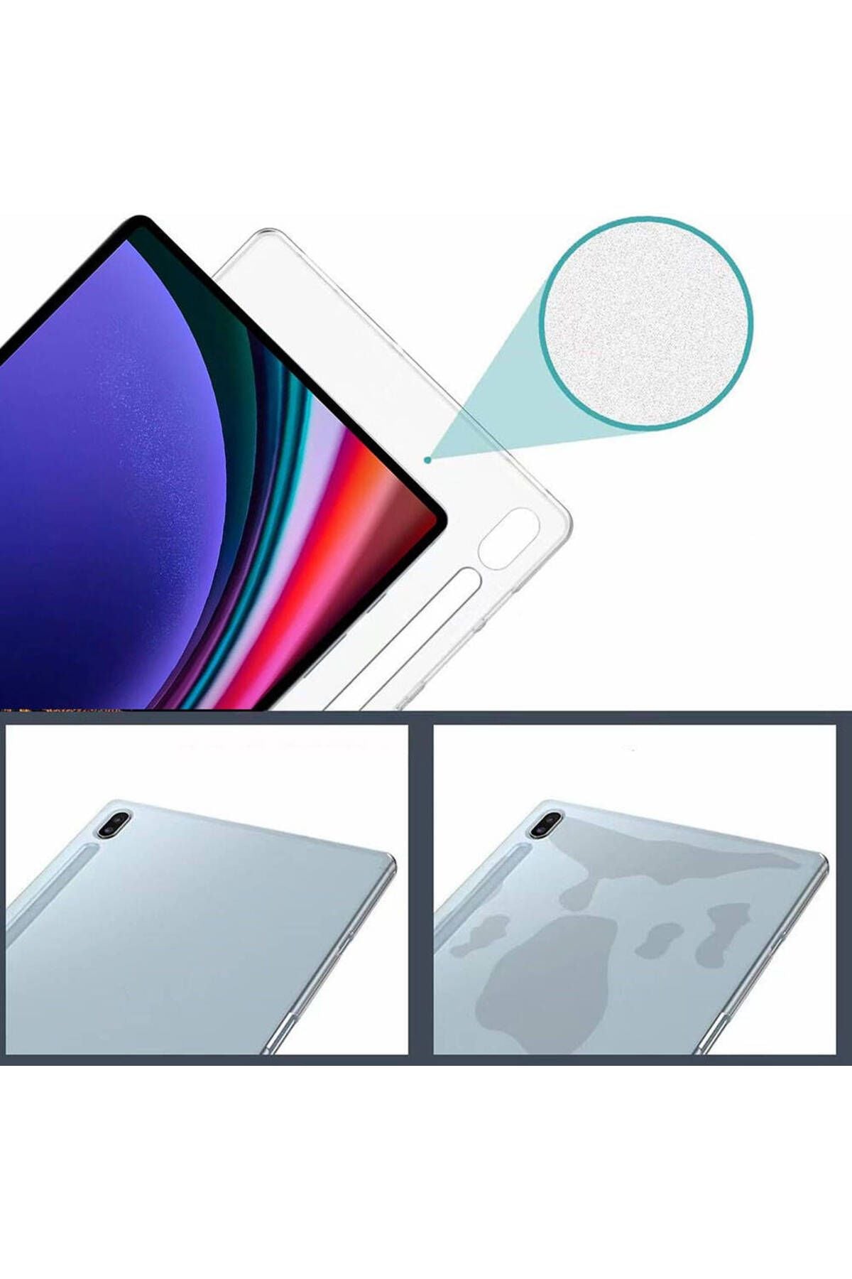 Galaxy Tab S9 Plus Kılıf Zore Tablet Süper Silikon Kapak - Renksiz