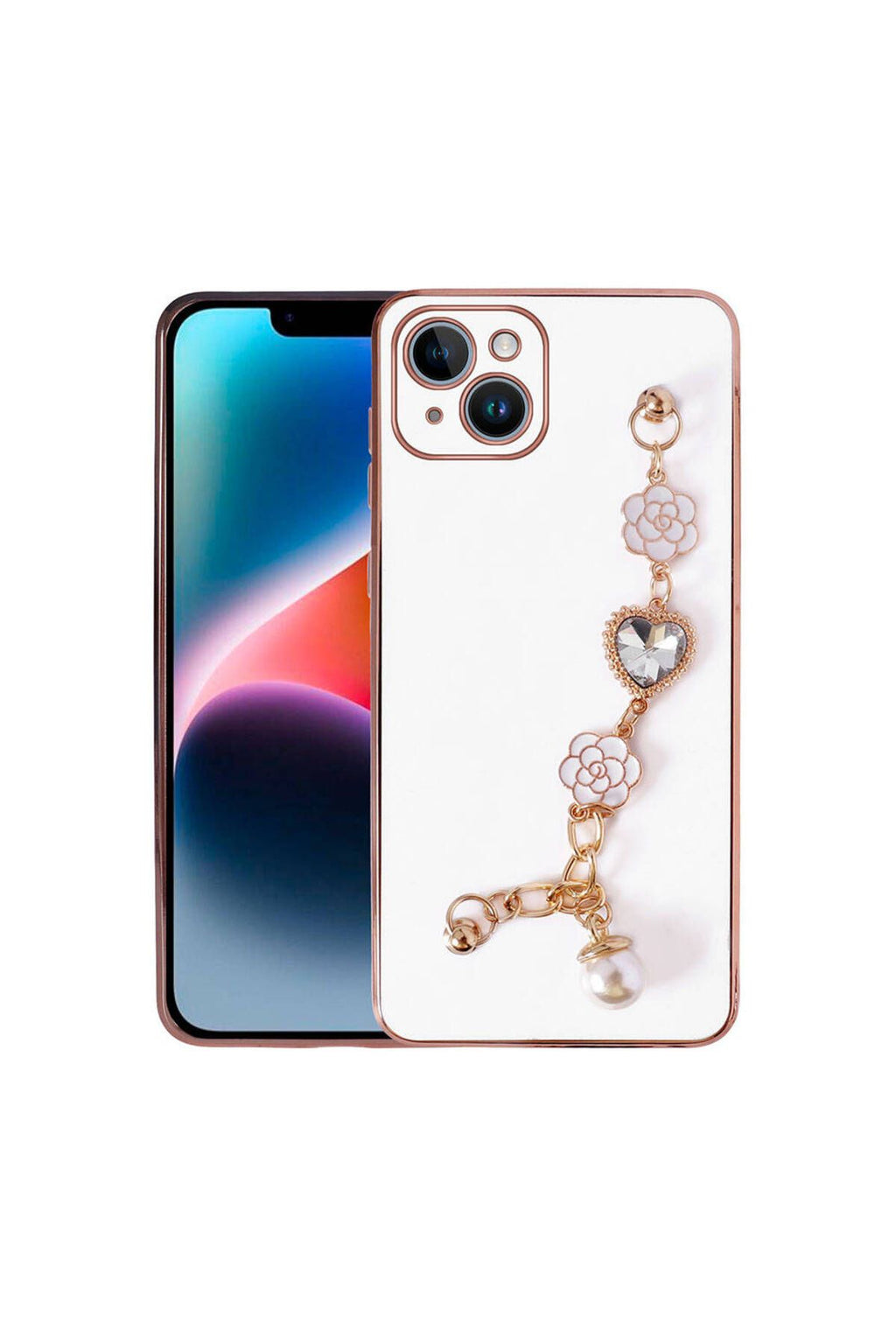 iPhone 15 Zore El Tutamaçlı Kamera Korumalı Zore Taka Silikon Kılıf-Beyaz