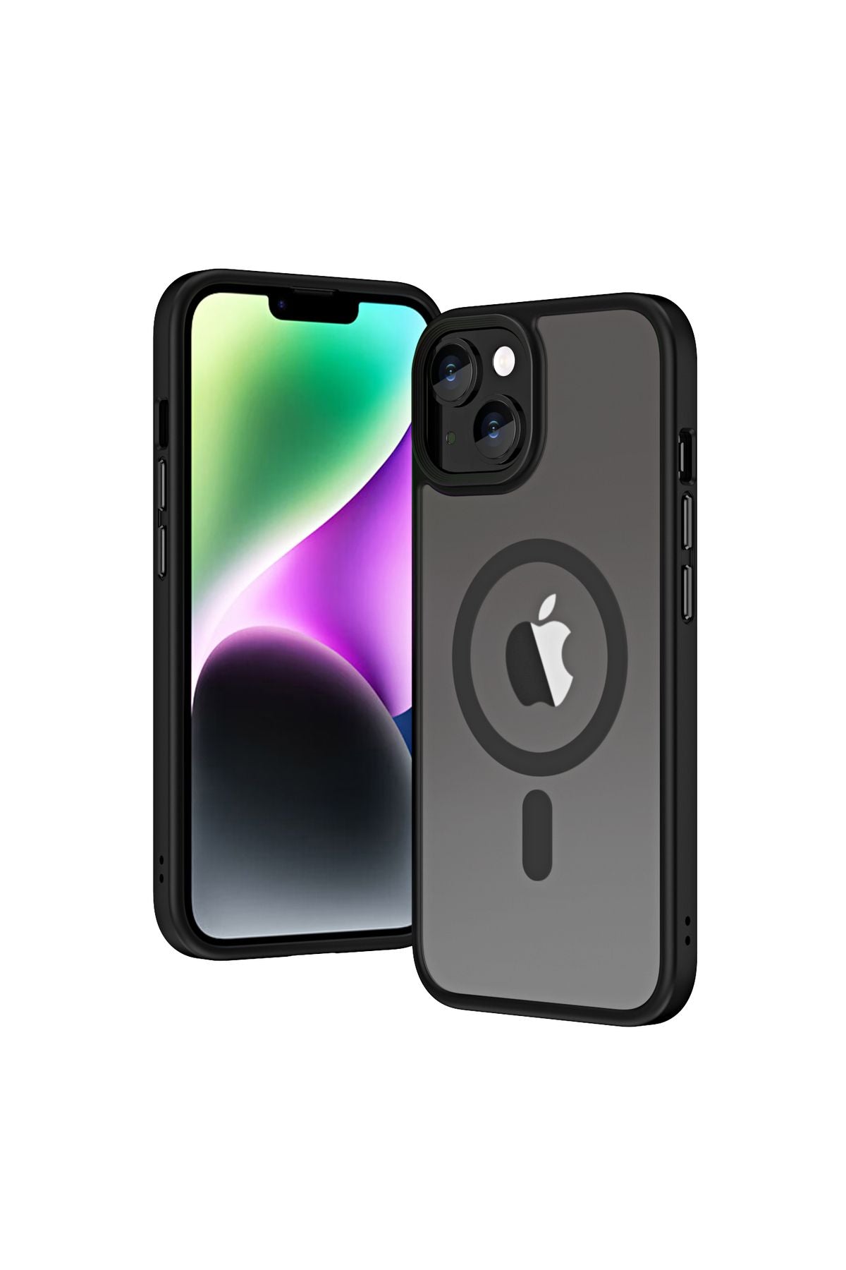 iPhone 14 Uyumlu Wireless Şarj Özellikli Zore Hibrit Magsafe Kılıf-Gri