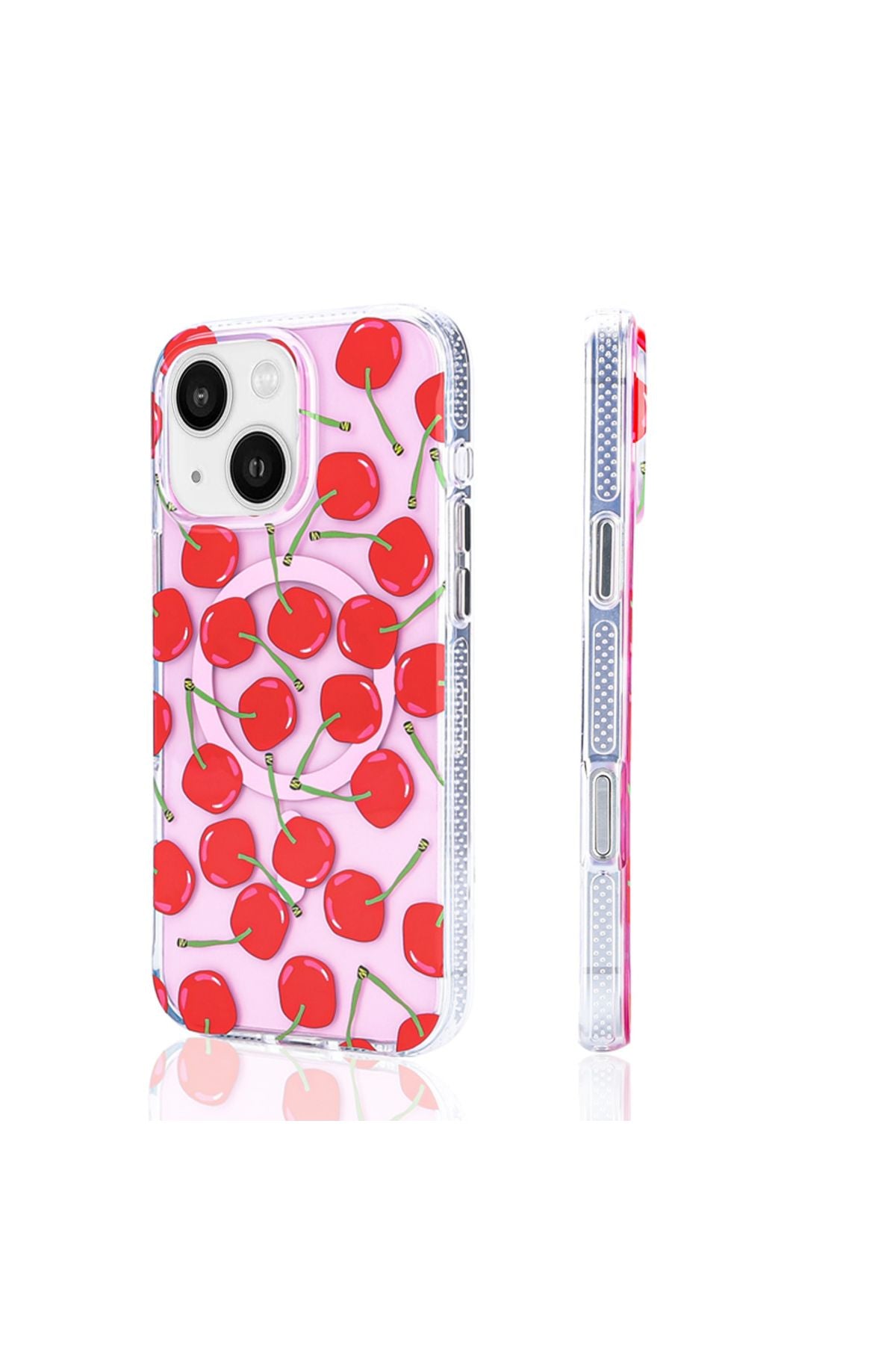 iPhone 15 Uyumlu Kılıf Magsafe Şarj Özellikli Zore Stilo Kapak-Kırmızı