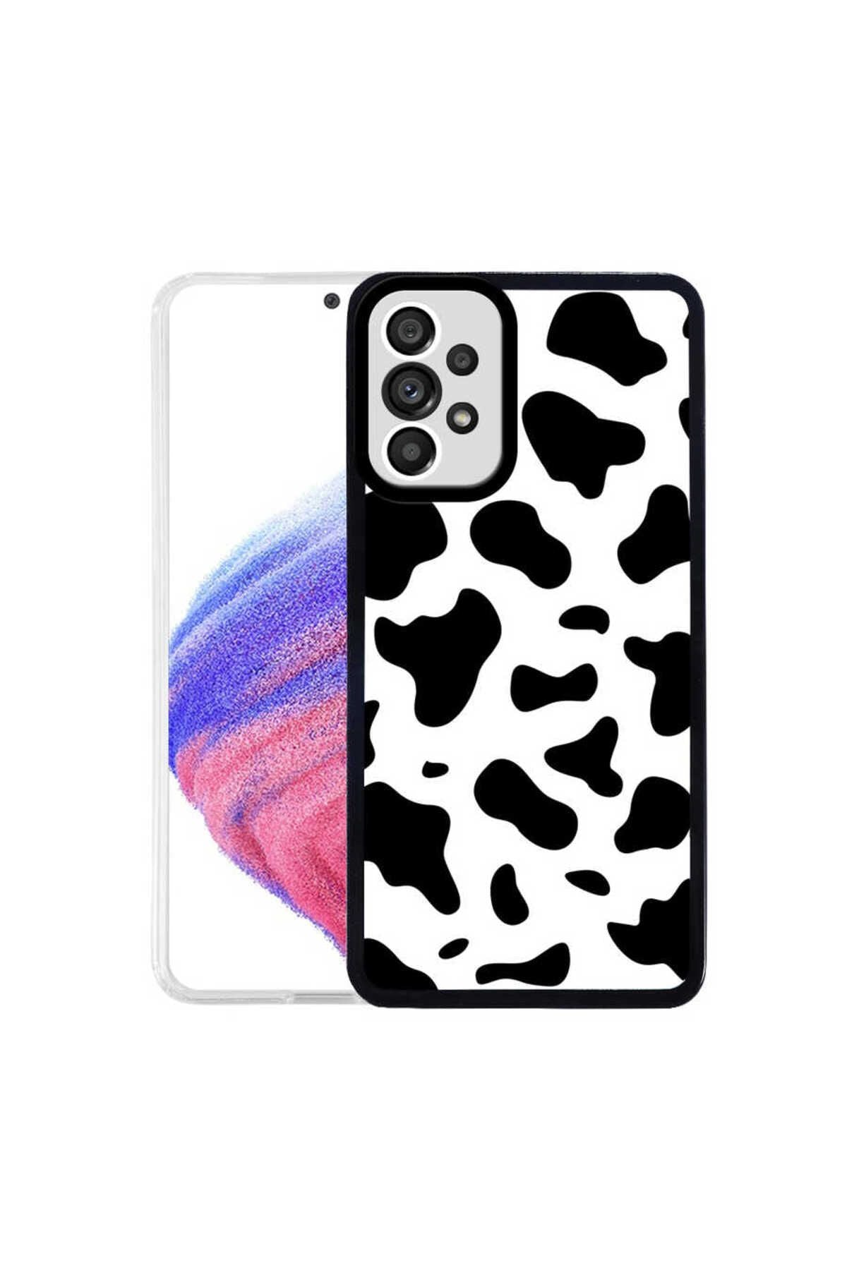 Galaxy A13 4G Kılıf Zore M-Fit Desenli Kapak - Cow No1