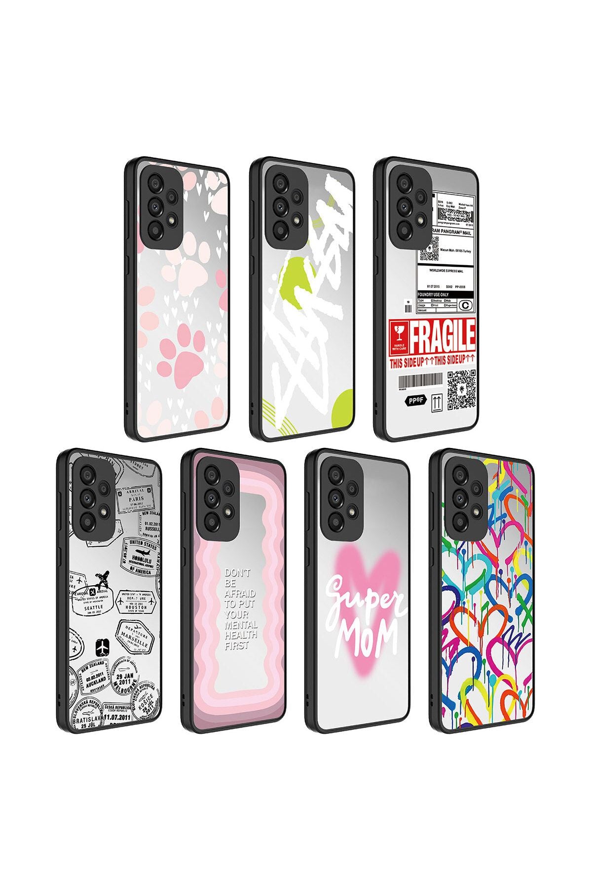 Galaxy A52 Kılıf Aynalı Desenli Kamera Korumalı Parlak Zore Mirror Kapak - Fragile