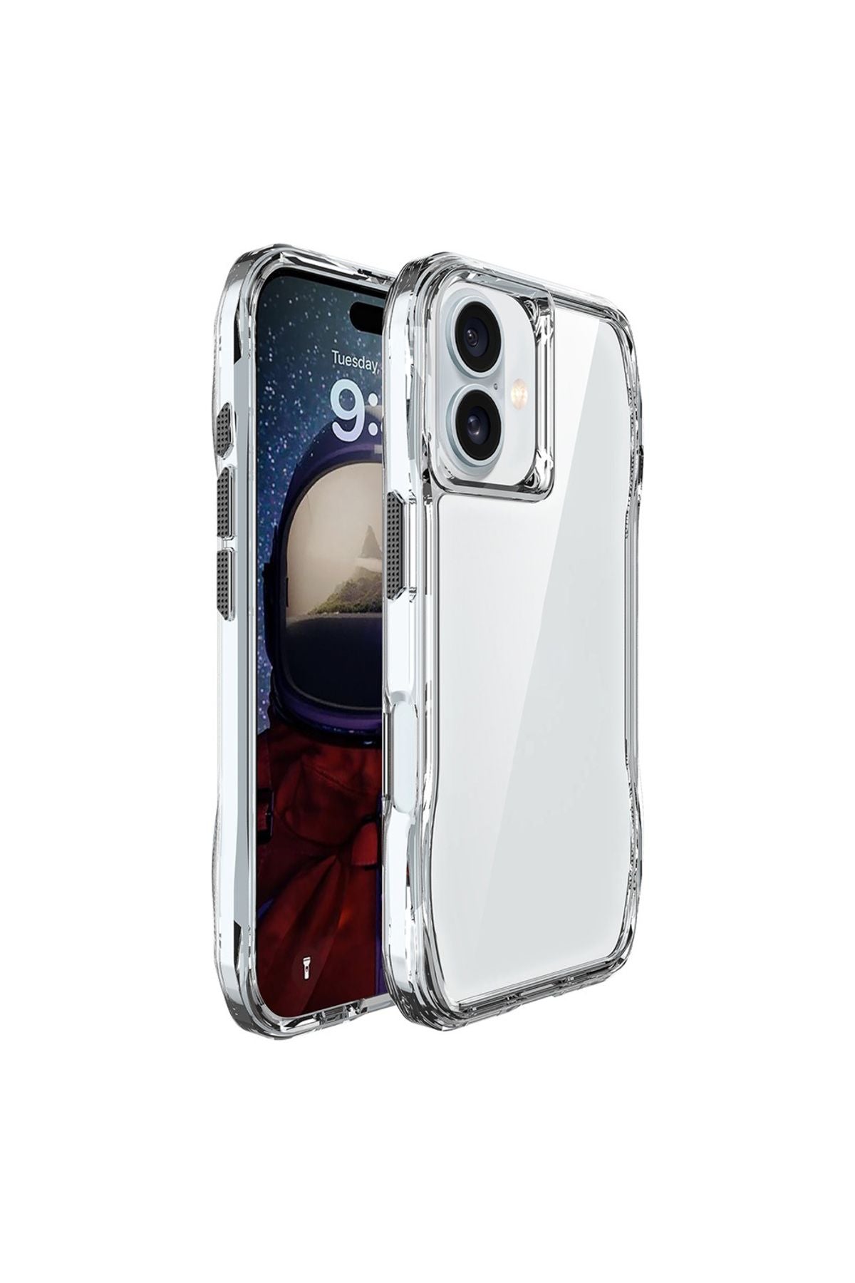 iPhone 16 Plus Uyumlu Kılıf Şeffaf AKAV İncek Kapak - Şeffaf