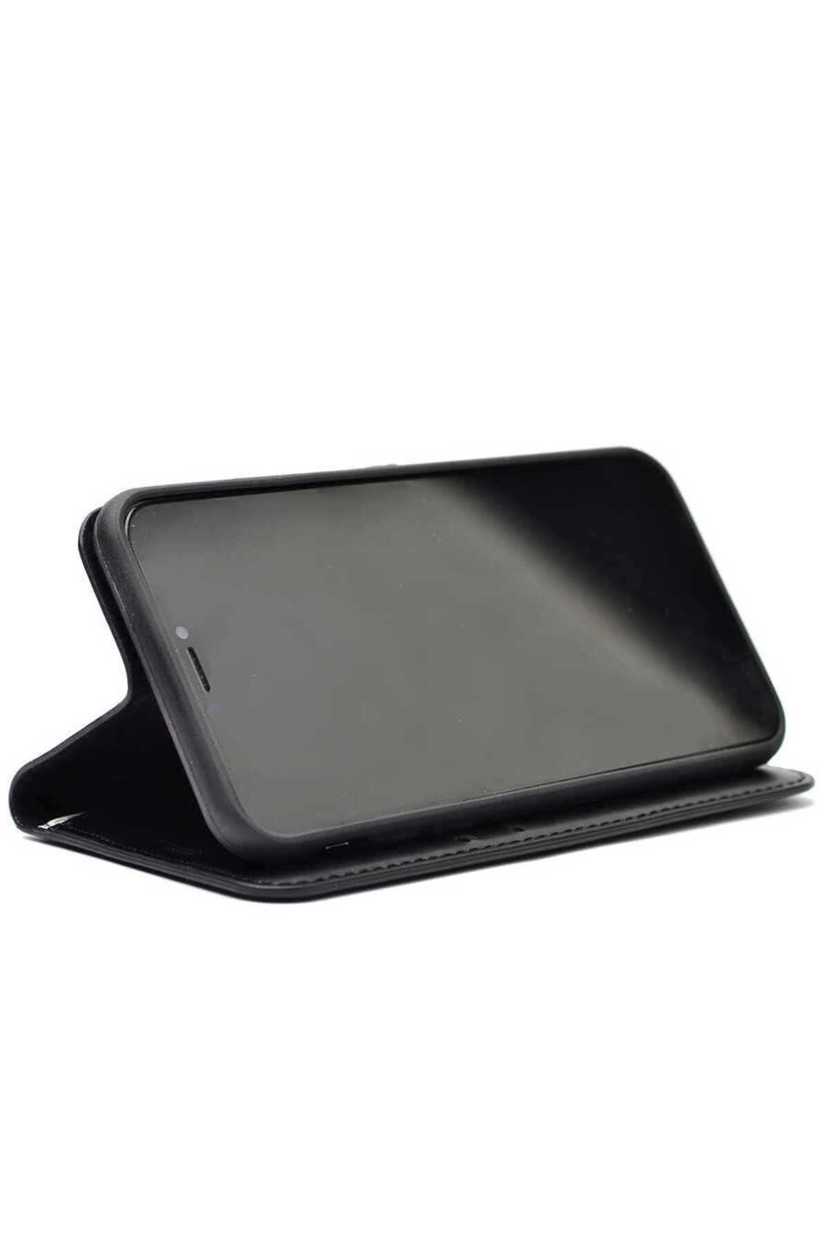 Galaxy A54 Kılıf Zore Kar Deluxe Kapaklı Kılıf - Gold