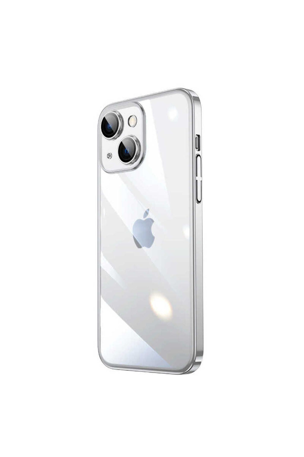 iPhone 14 Uyumlu Sert PC Renkli Çerçeveli Zore Riksos Kılıf-Gümüş