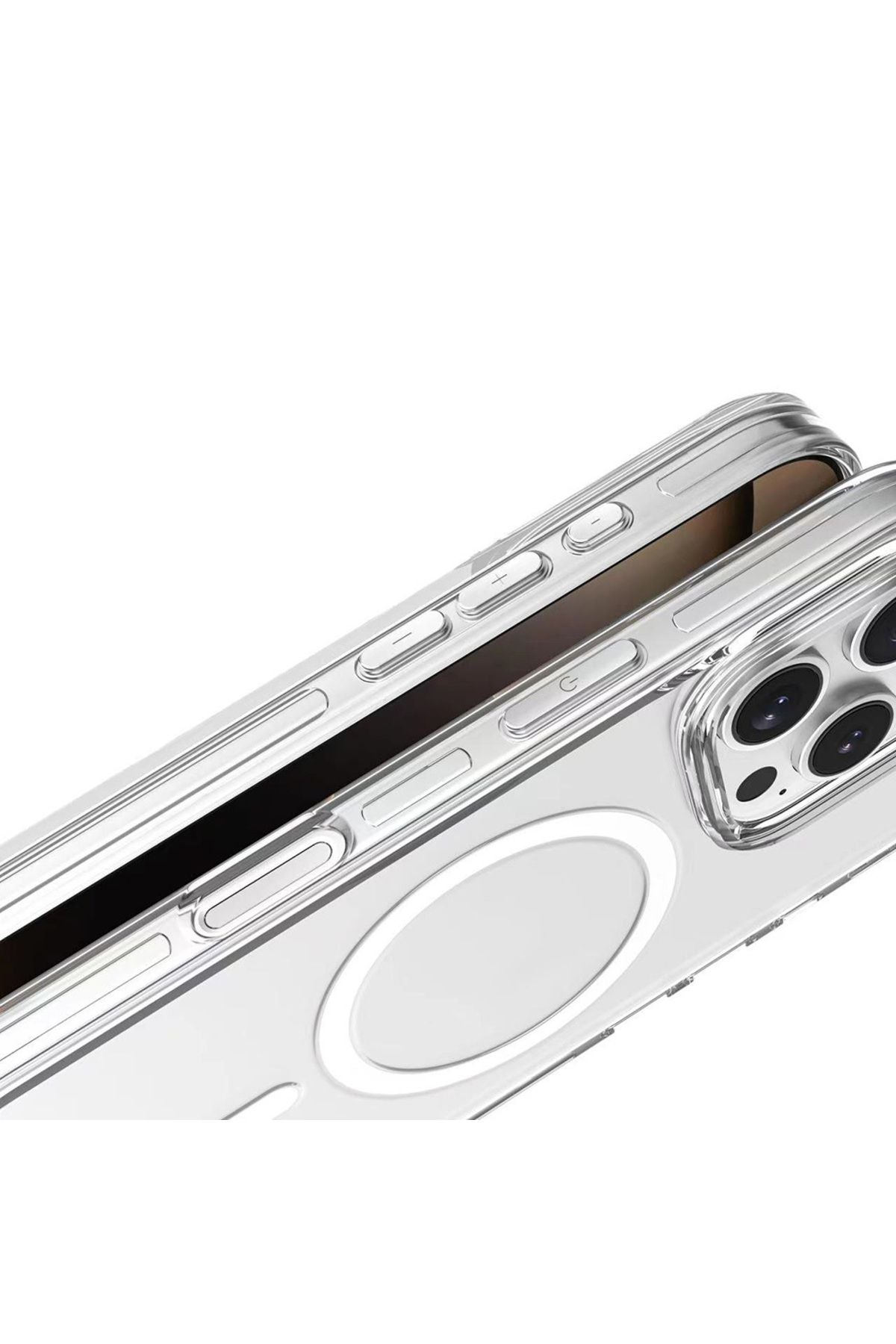 iPhone 16 Pro Kılıf Magsafe Şarj Özellikli Kamera Korumalı Zore Kripto Kapak - Şeffaf