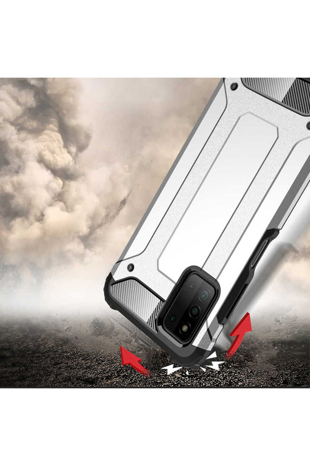 Galaxy A03S Kılıf Zore Crash Silikon Kapak - Gold