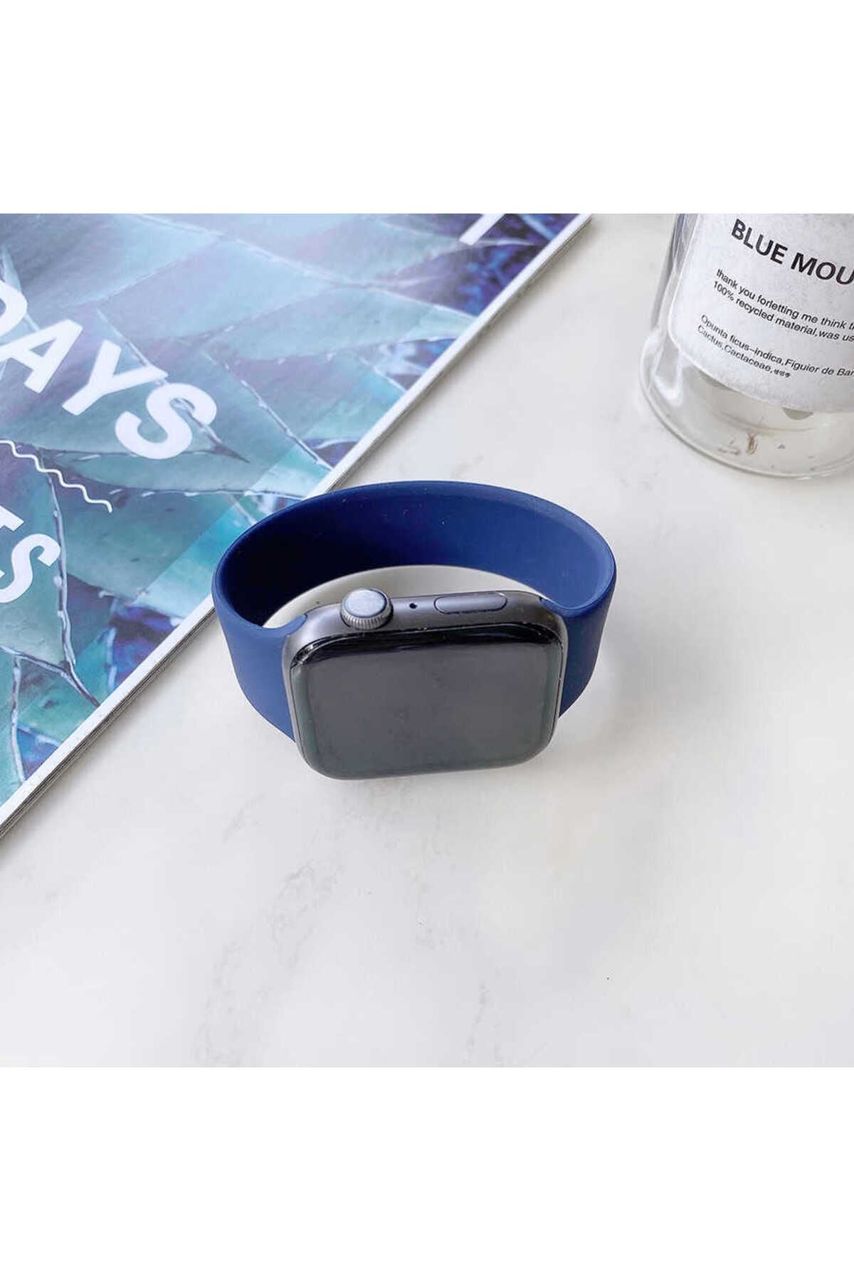 Watch 42mm Uyumlu KRD-31 Solo Loop Large Zore Kordon-Beyaz