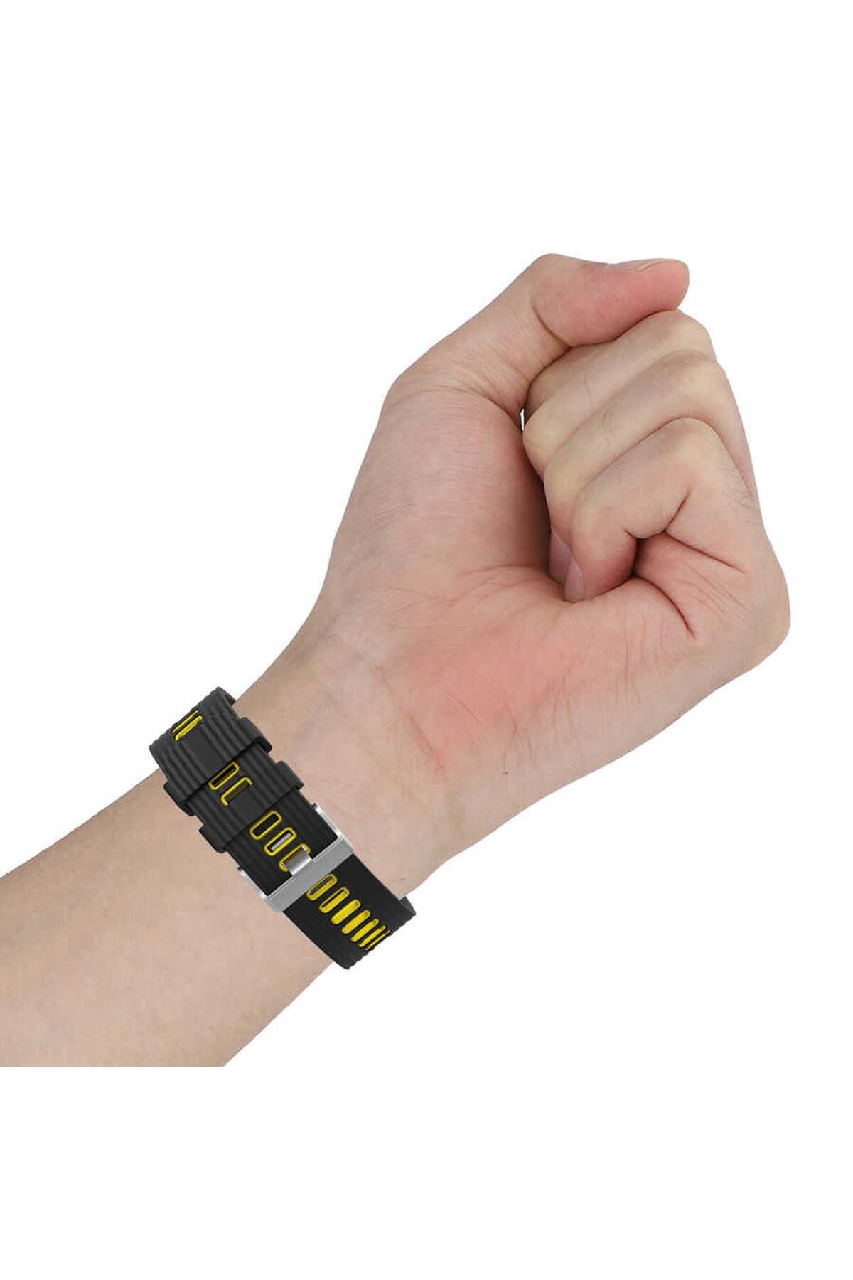 Galaxy Watch Active 2 40mm KRD-55 Uyumlu FRM Kordon Gri-Sarı