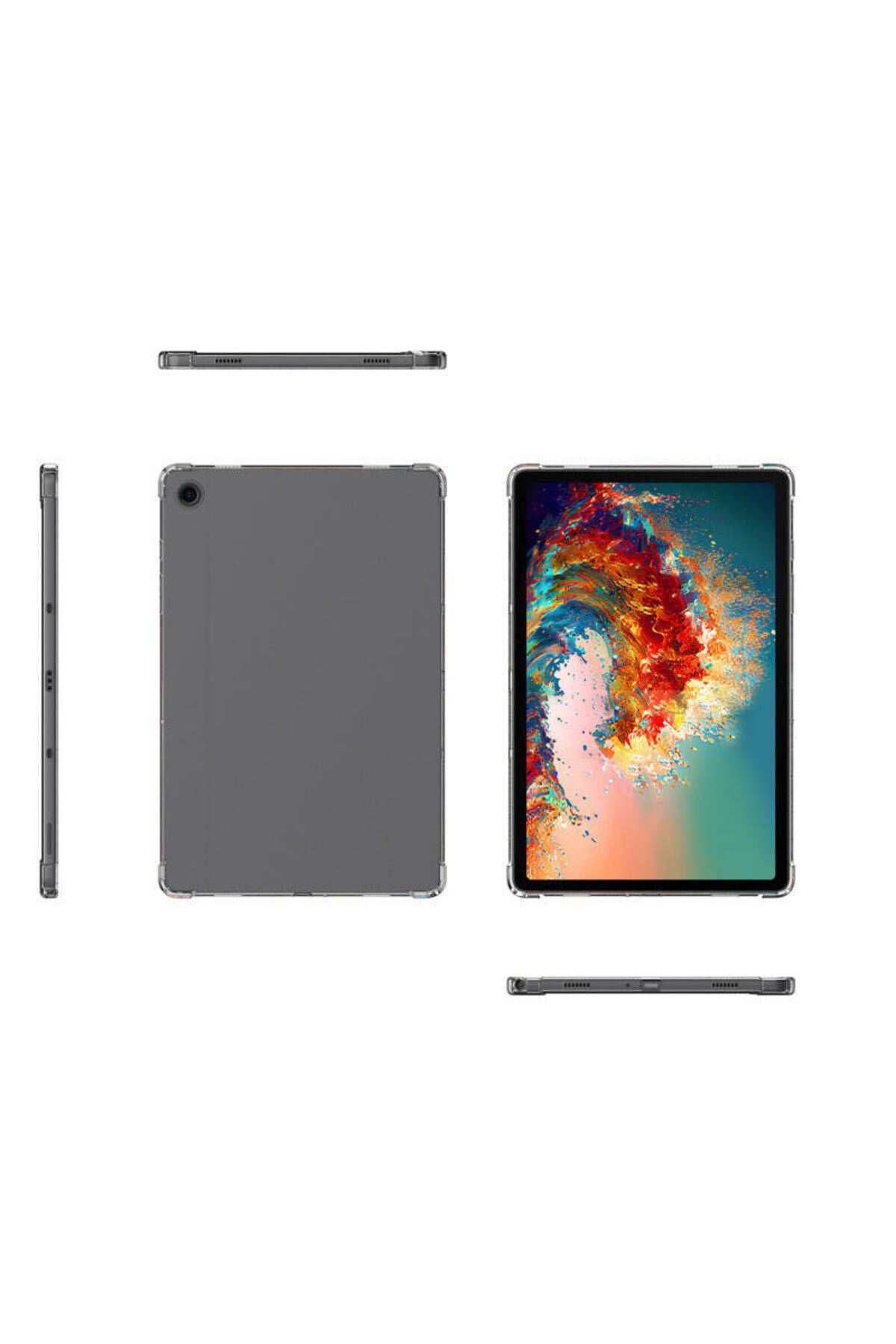 Galaxy Tab A9 Kılıf  Uyumlu Zore Tablet Nitro Anti Shock Silikon Kapak-Renksiz