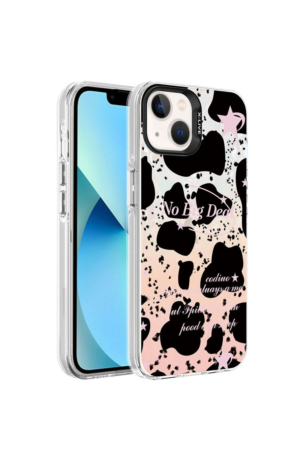 iPhone 14 Uyumlu Mermer Desenli Zore Marbello Kılıf-Siyah-Beyaz