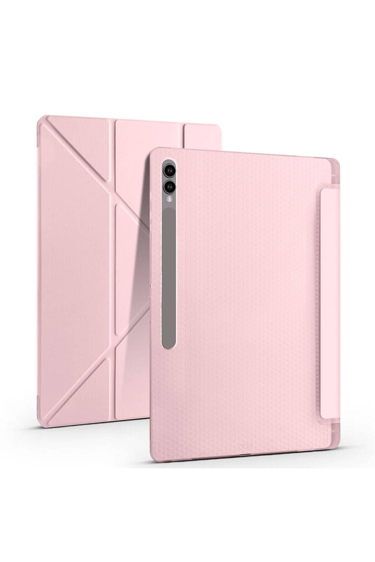 Galaxy Tab S9 Ultra Kılıf  Uyumlu Zore Tri Folding Kalem Bölmeli Standlı Kılıf-Mor