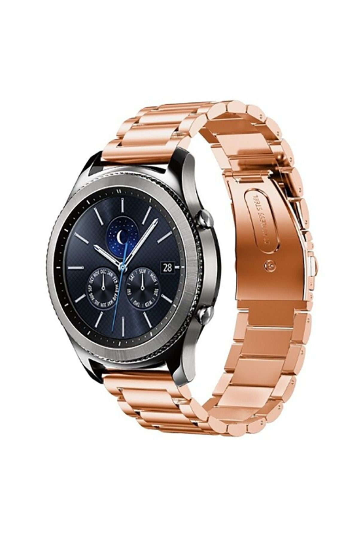 Galaxy Watch 46mm (22mm) Uyumlu KRD-04 Metal Zore Kordon-Gümüş