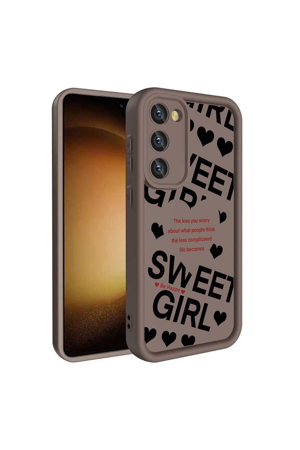 Galaxy S23 Kılıf Kamera Korumalı Baskılı Arka Yüzey Zore Klas Kapak - Koyu Kahve