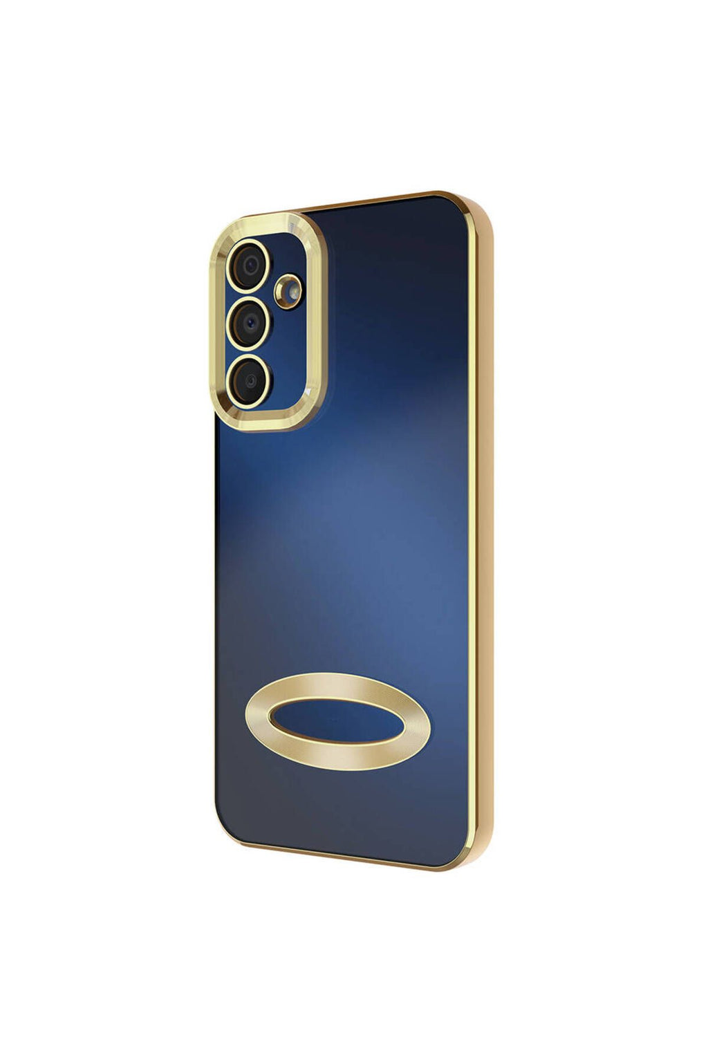 Galaxy A25 Kılıf Kamera Korumalı Logo Gösteren Zore Omega Kapak - Gold