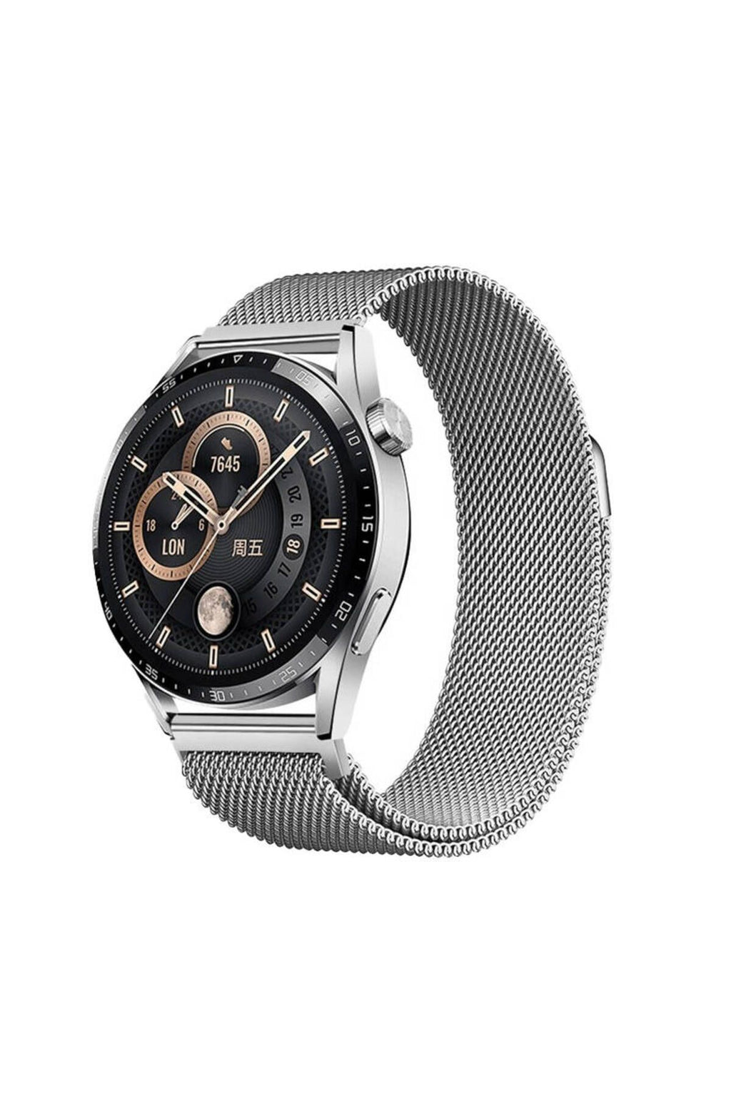 Galaxy Watch 42mm Zore Band-12 20mm Metal Hasır Kordon-Gri